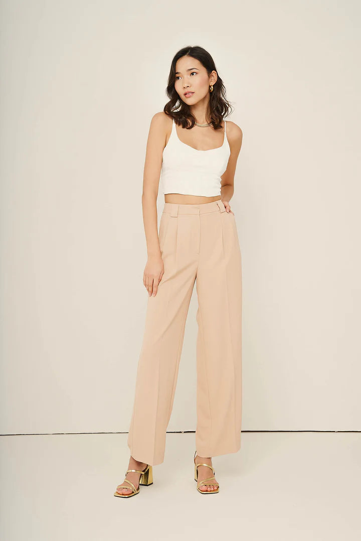 Ecru Wide Leg Pants