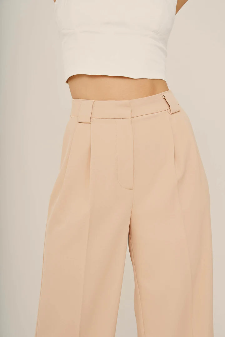 Ecru Wide Leg Pants
