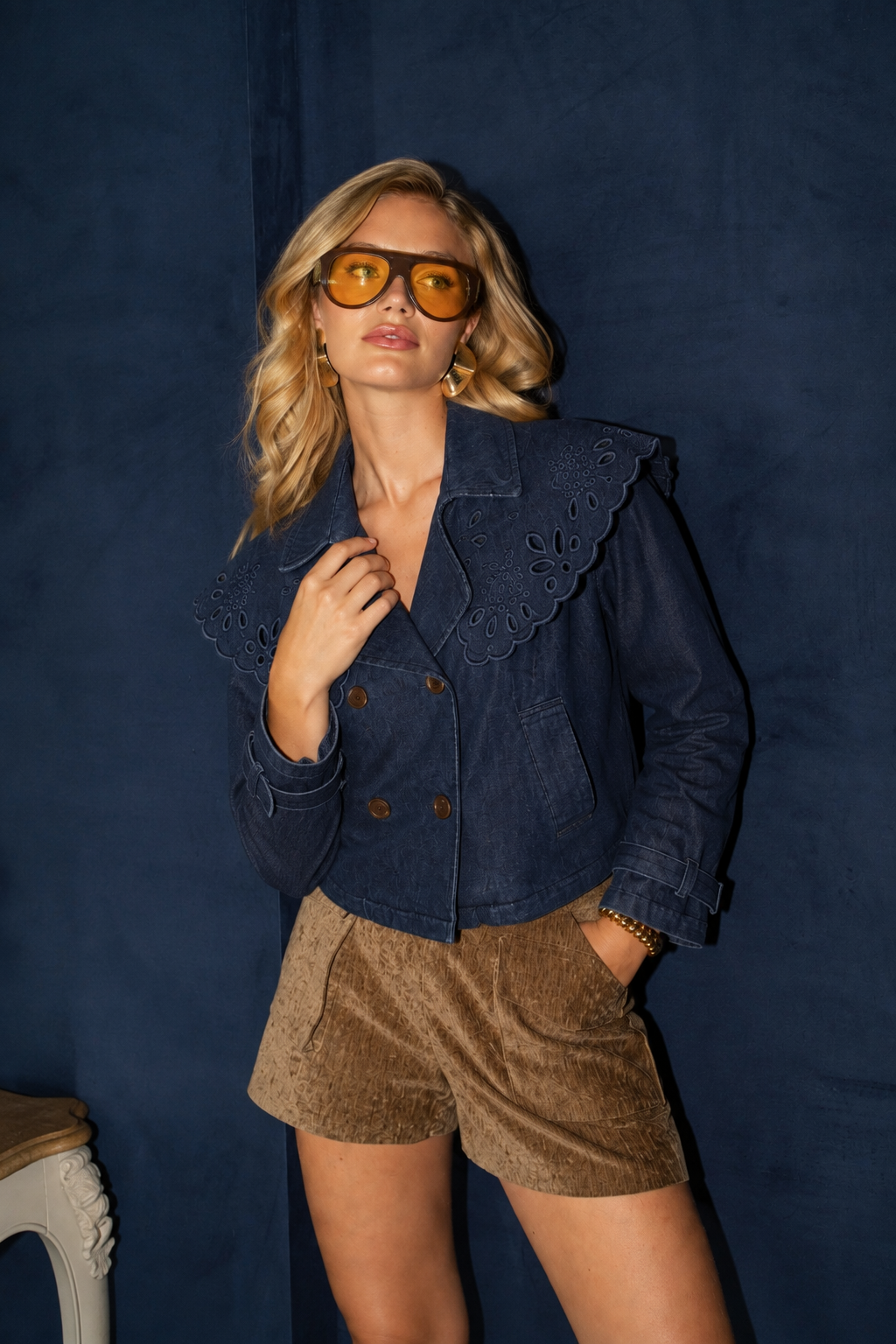 Edwina denim Peter Pan collar jacket