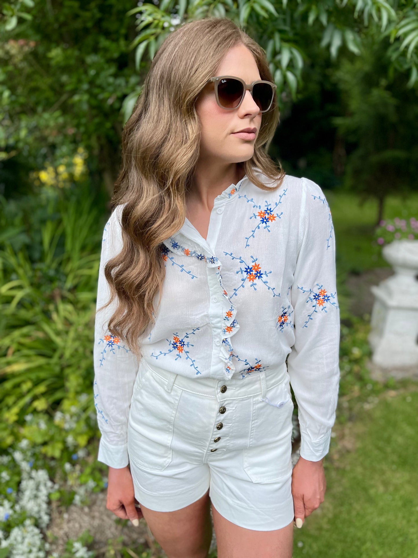 Maggie floral scalloped blouse