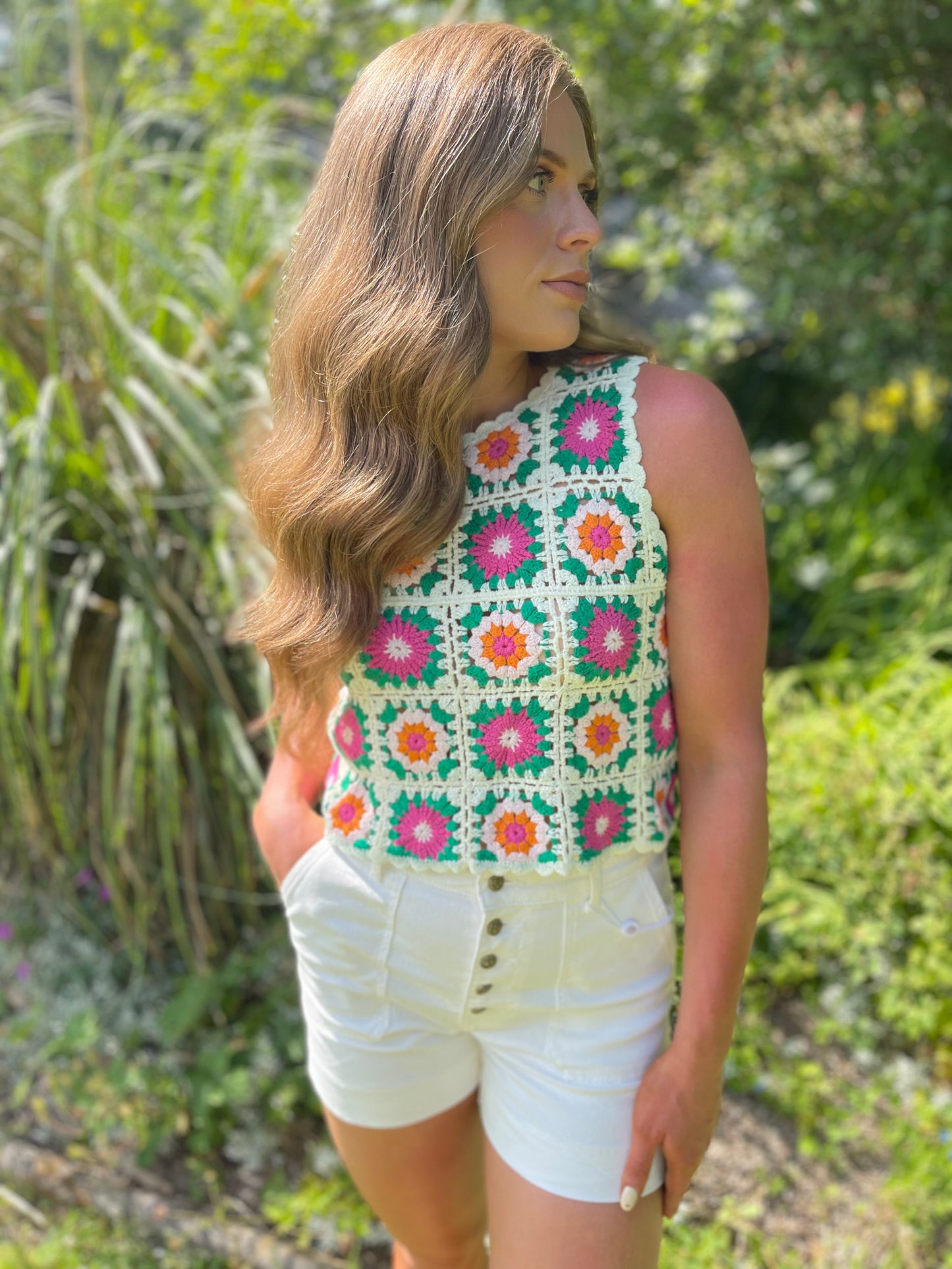 Amara crochet sleeveless top