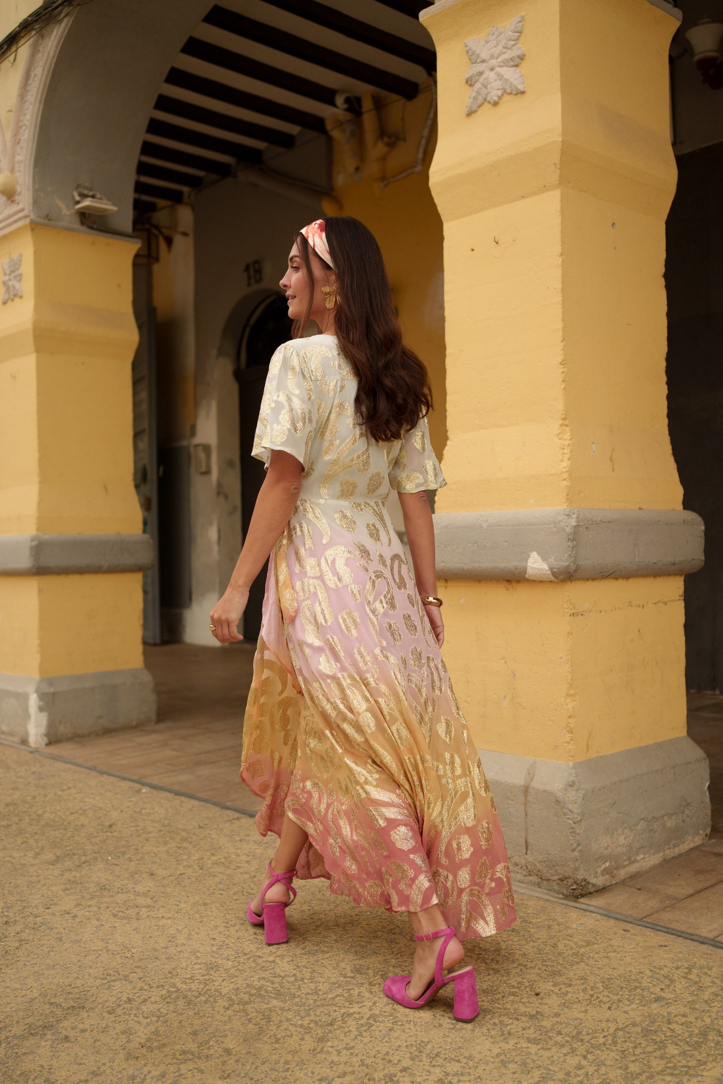 Teri ombré wrap dress