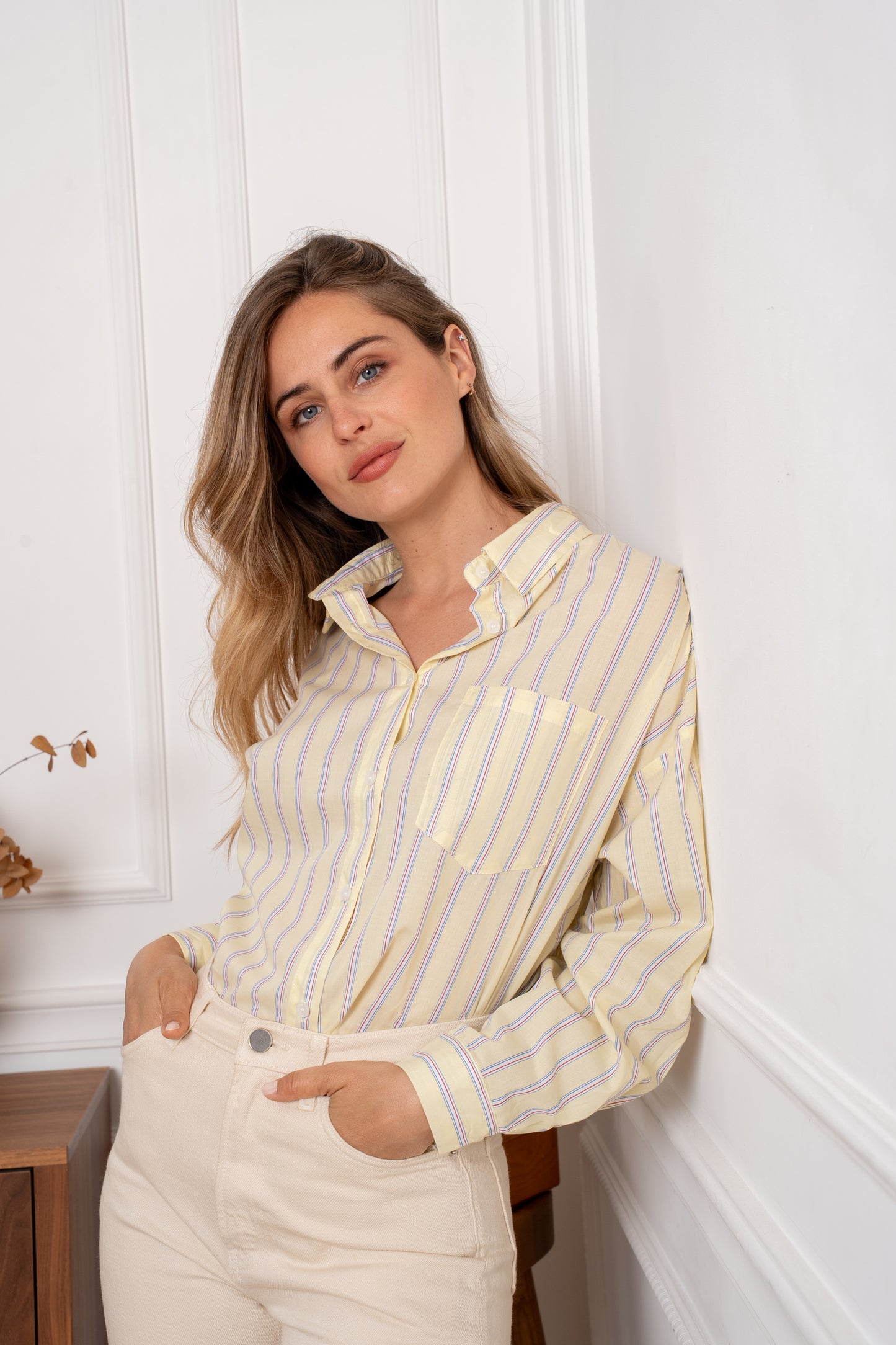 Mandy striped yellow shirt
