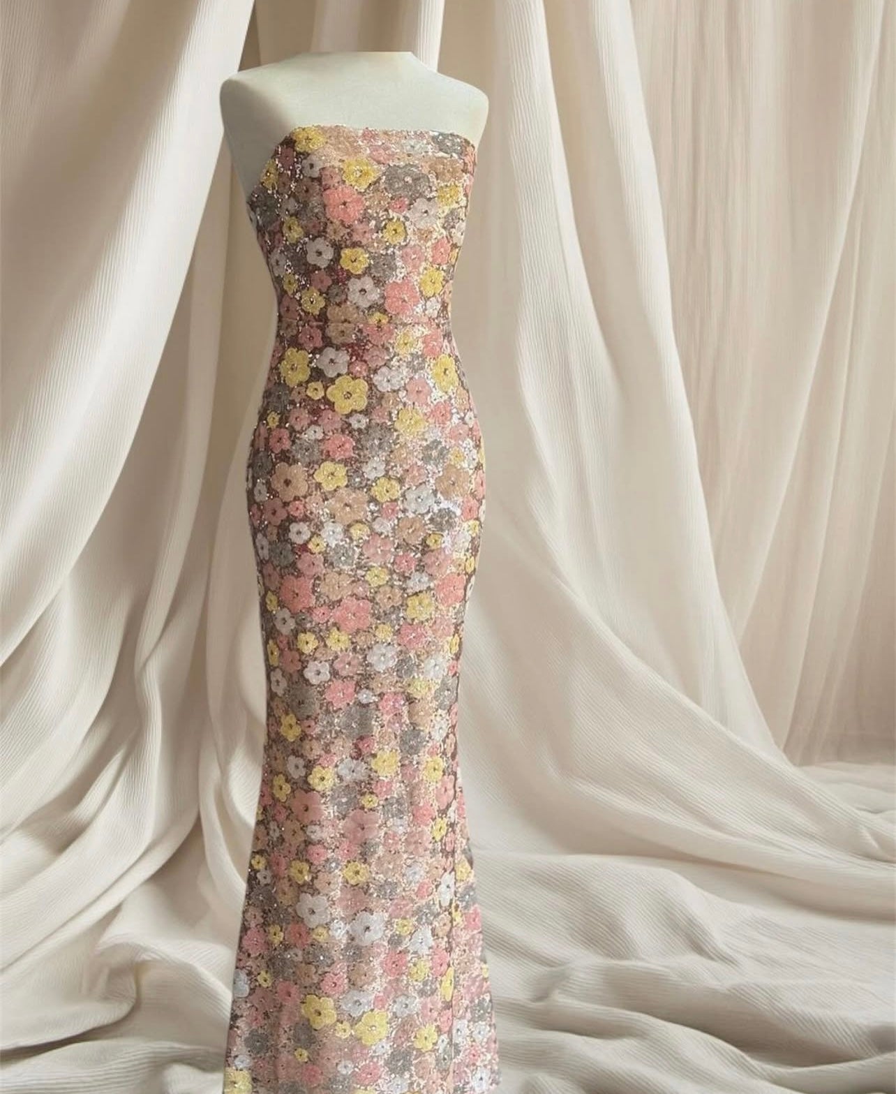 Imogen sequin floral mermaid dress