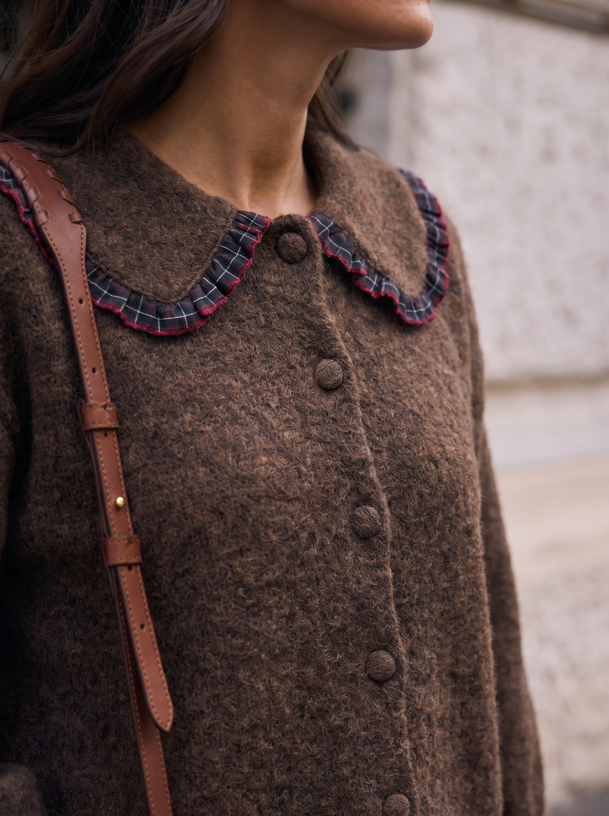 Kelly brown plaid Peter Pan jumper