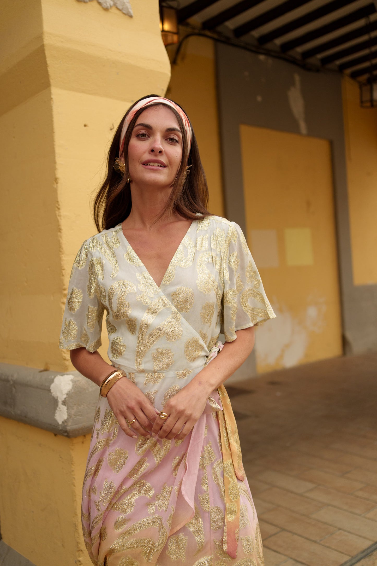 Teri ombré wrap dress