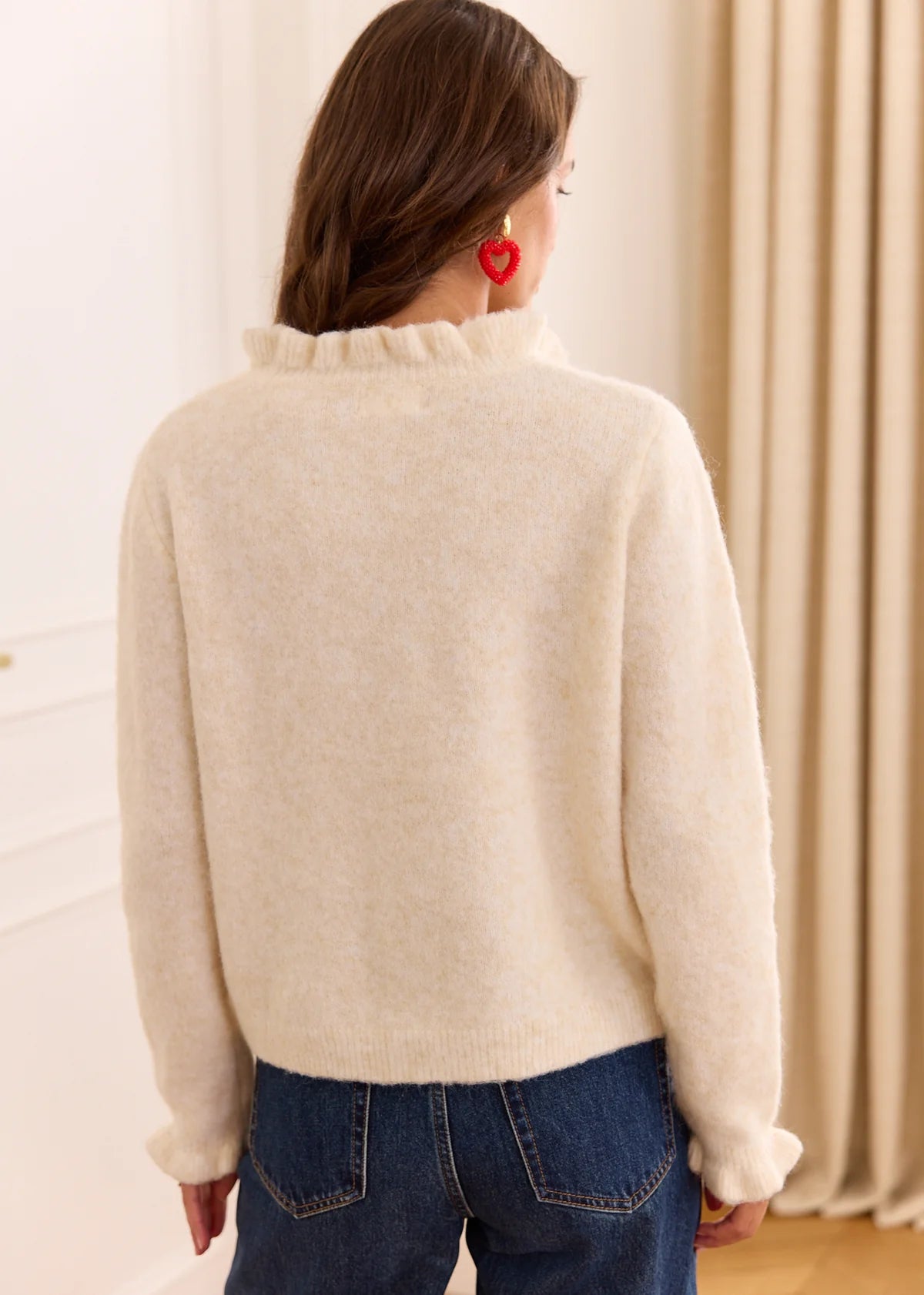 Florence ivory pearl button cardigan