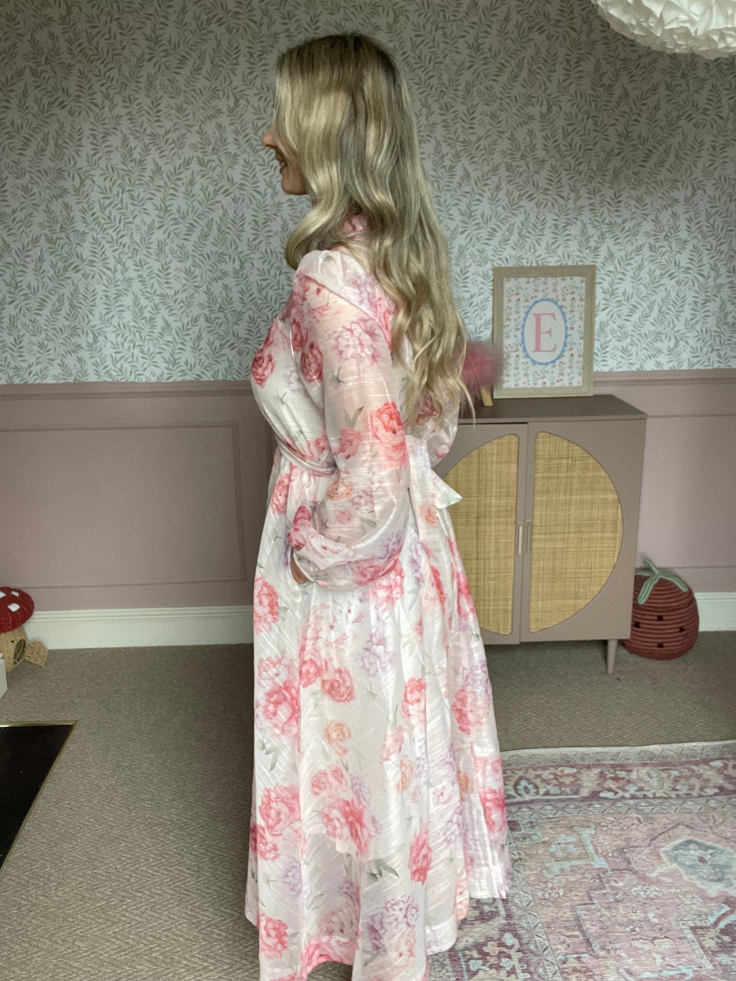 Matilda roses pink maxi dress