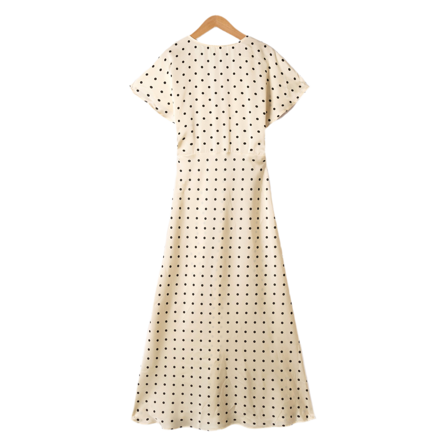 Wendy satin polka dot v neck dress