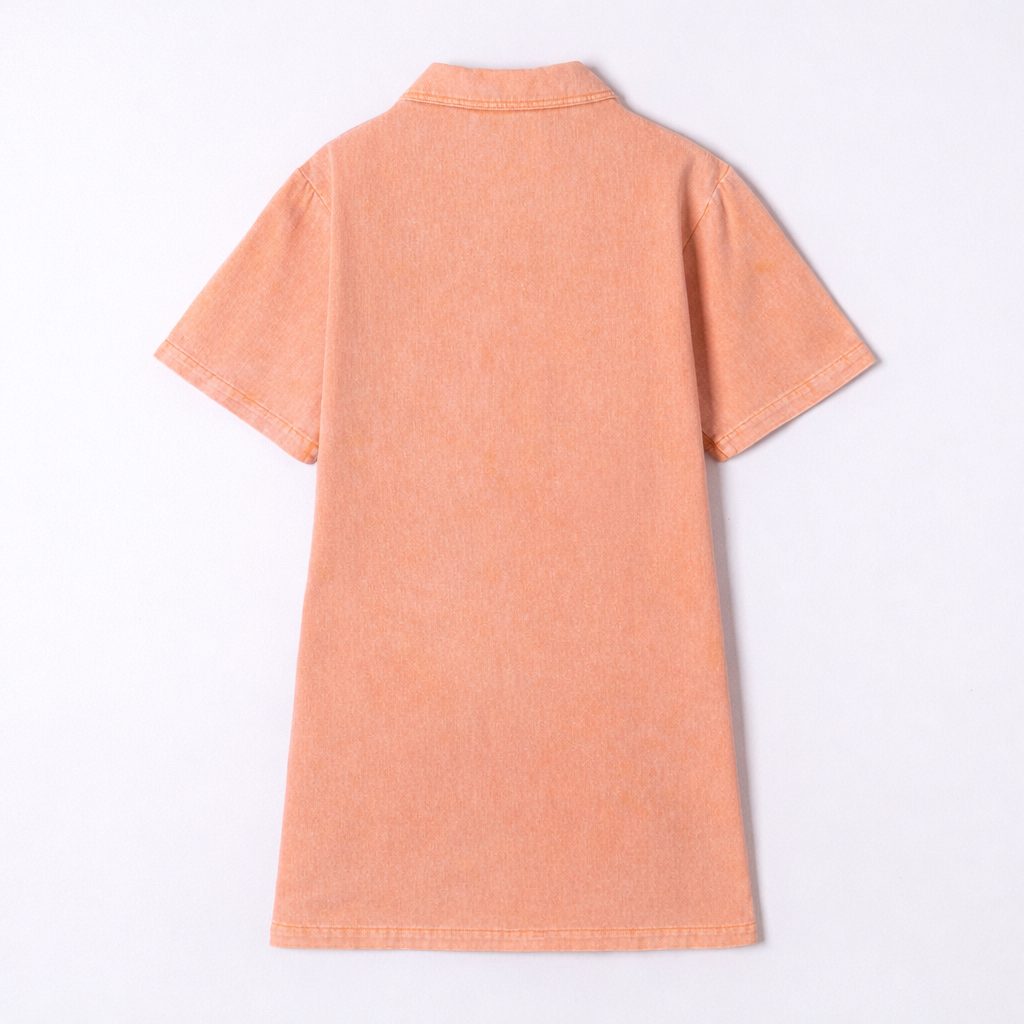 Aoife orange wash denim dress