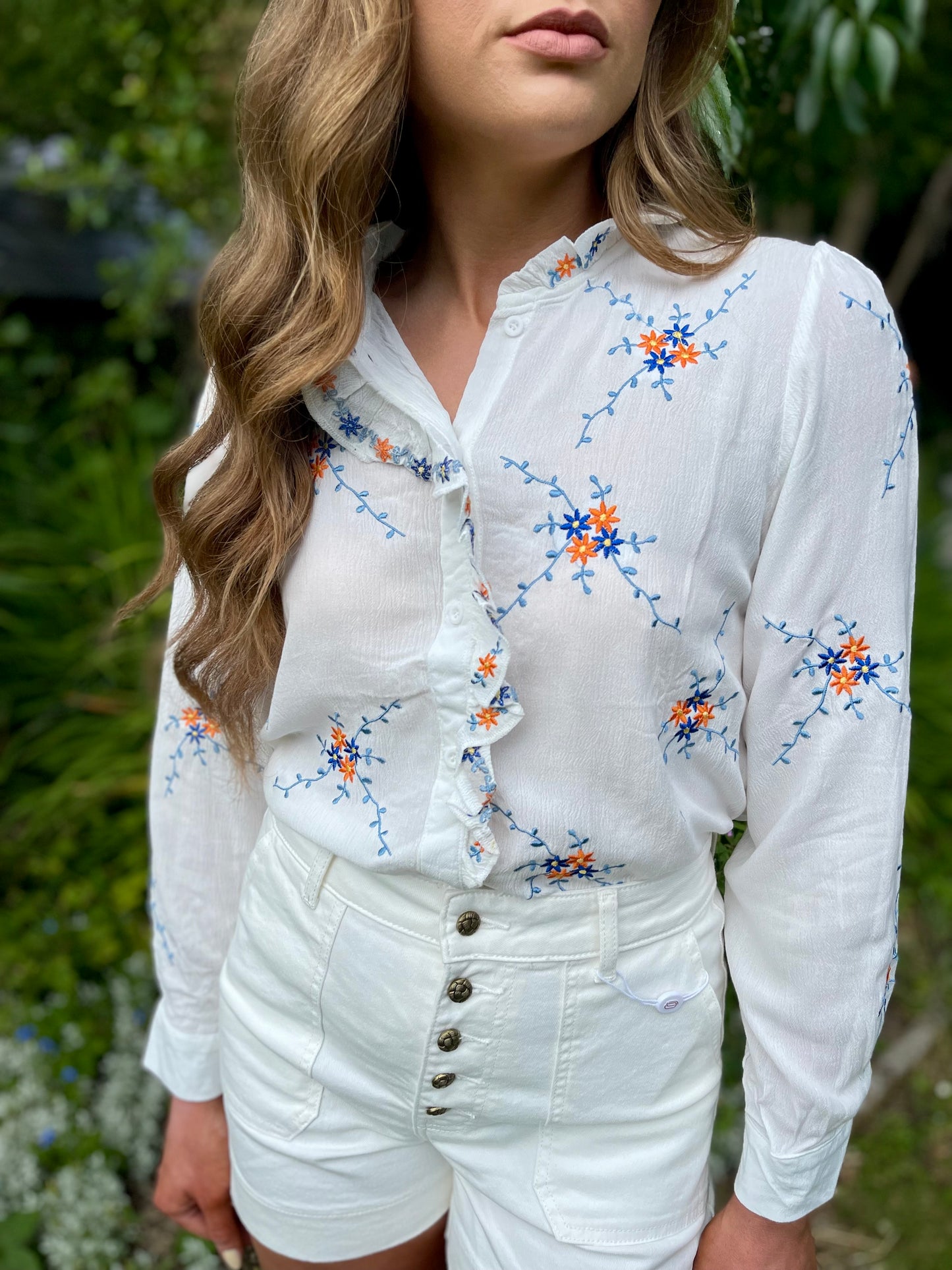 Maggie floral scalloped blouse