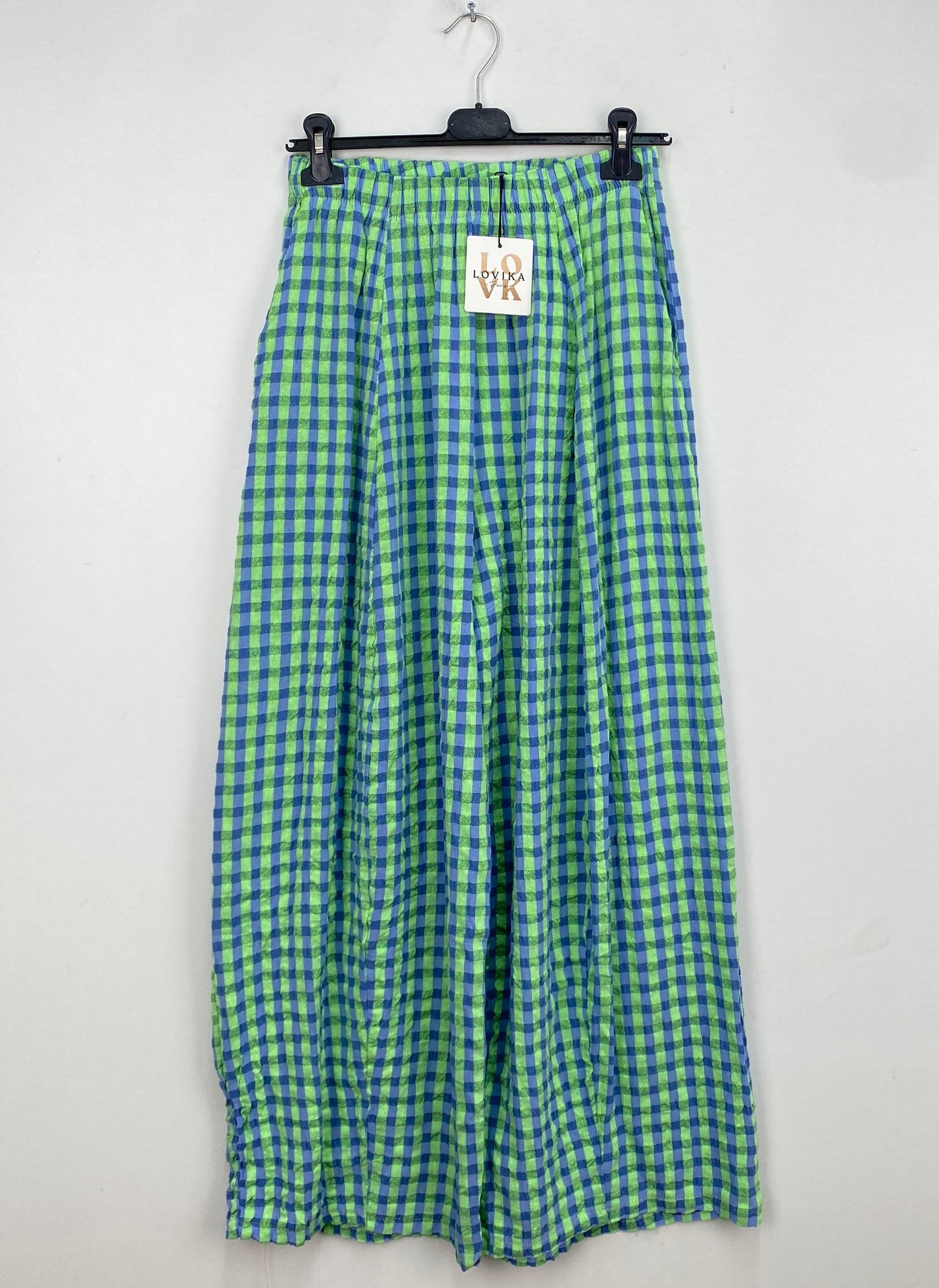 Sasha Green and blue gingham pants