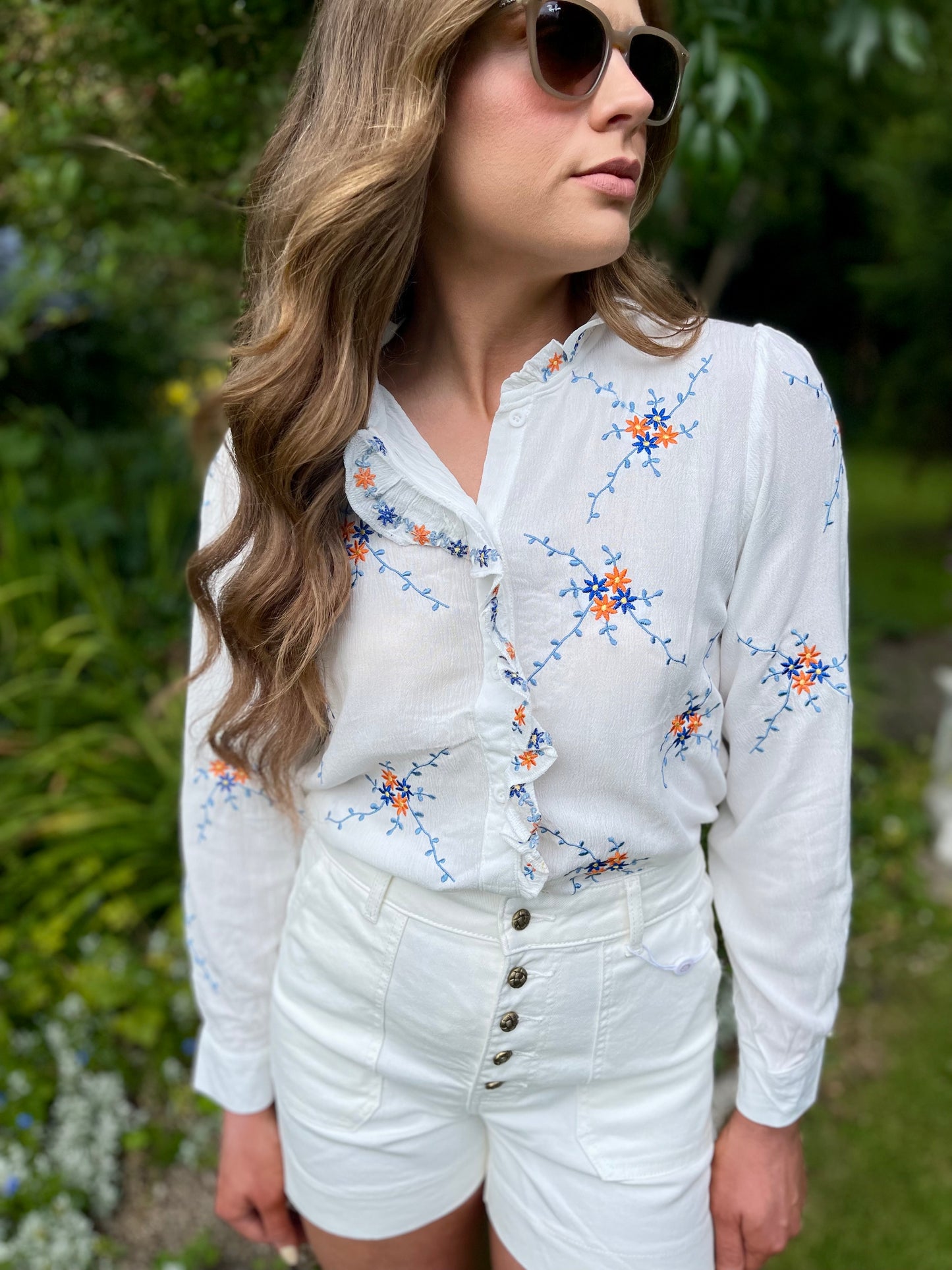 Maggie floral scalloped blouse