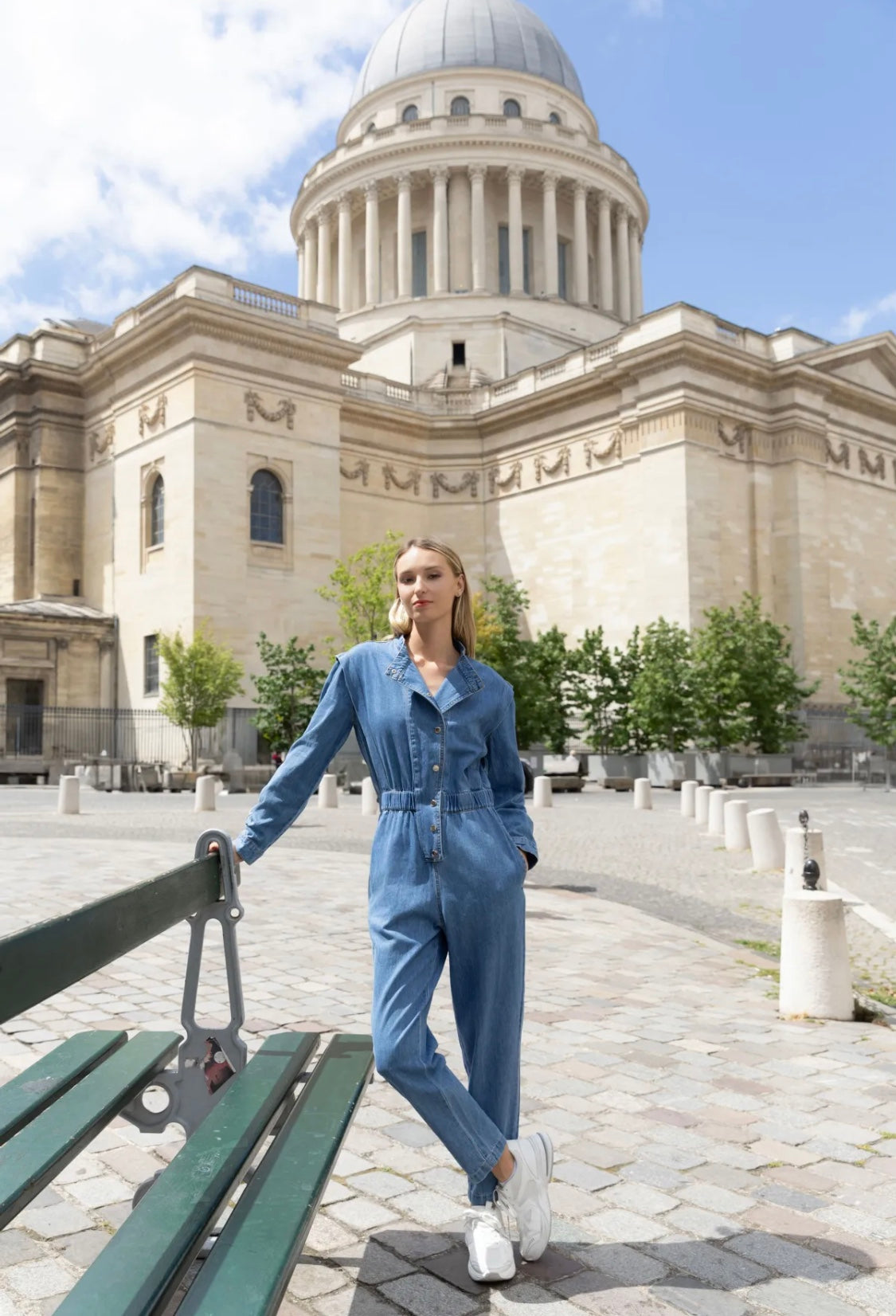 Zoe washed blue jumpsuit