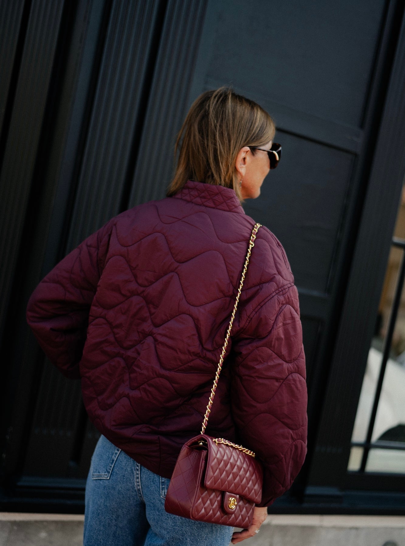 YASTUCCO PADDED QUILTED BURGUNDY JACKET