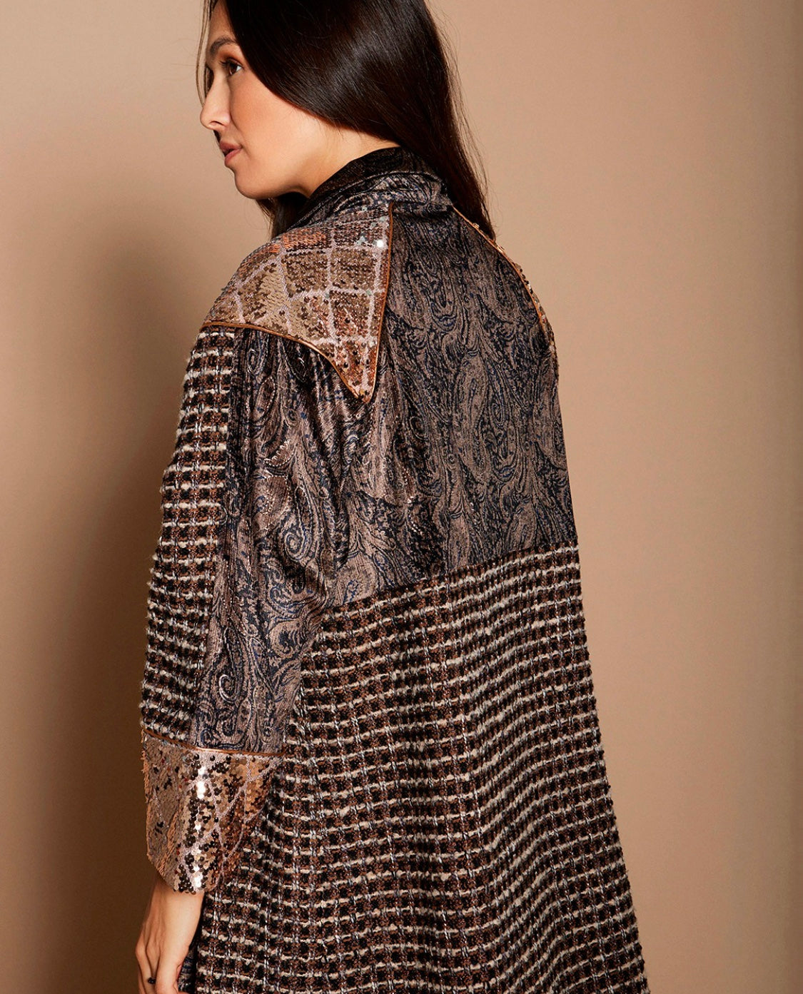 Sequin and cashmere Kaftan