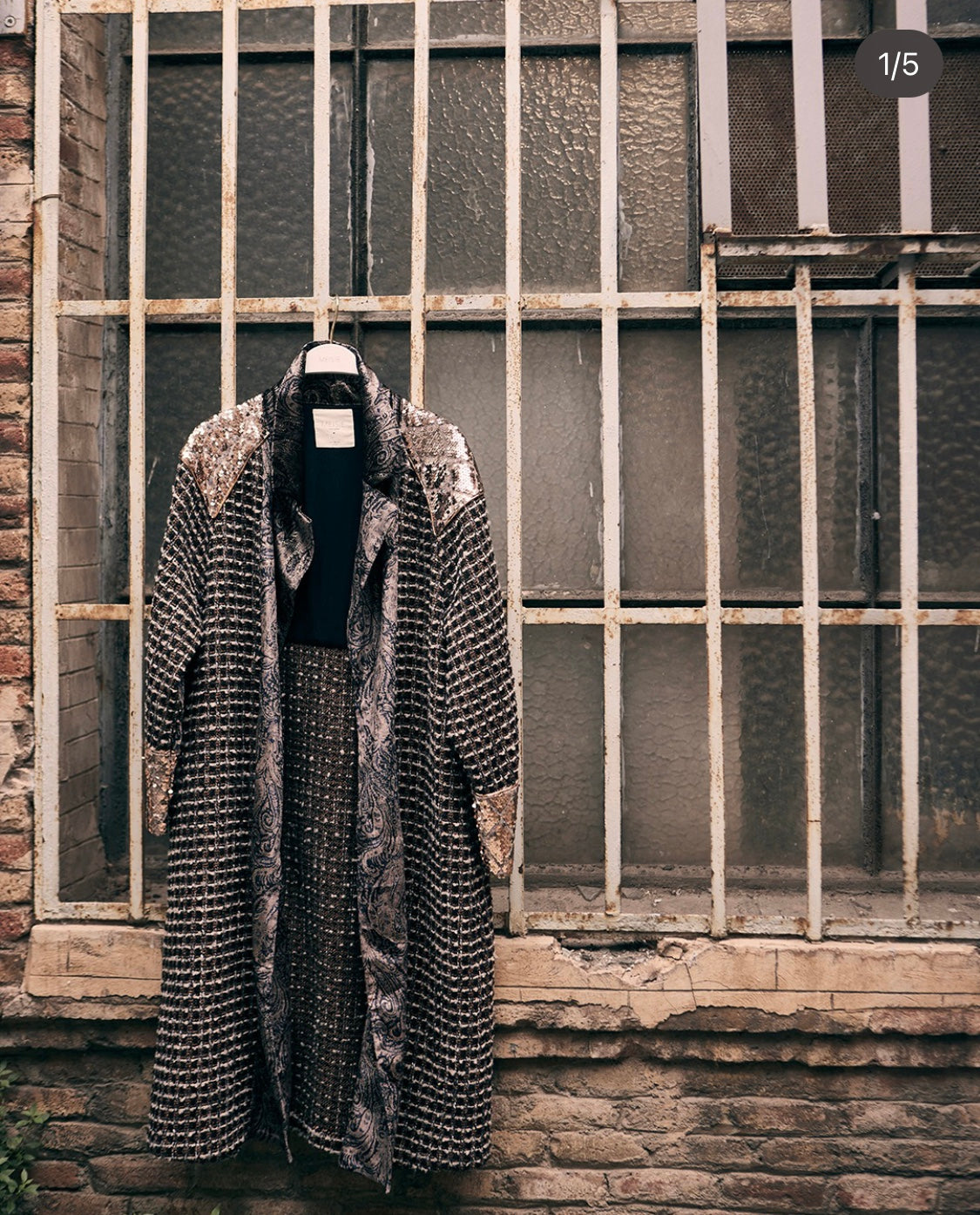 Sequin and cashmere Kaftan
