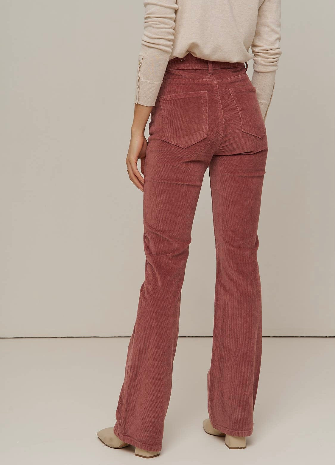 Emma pink cord flared pants