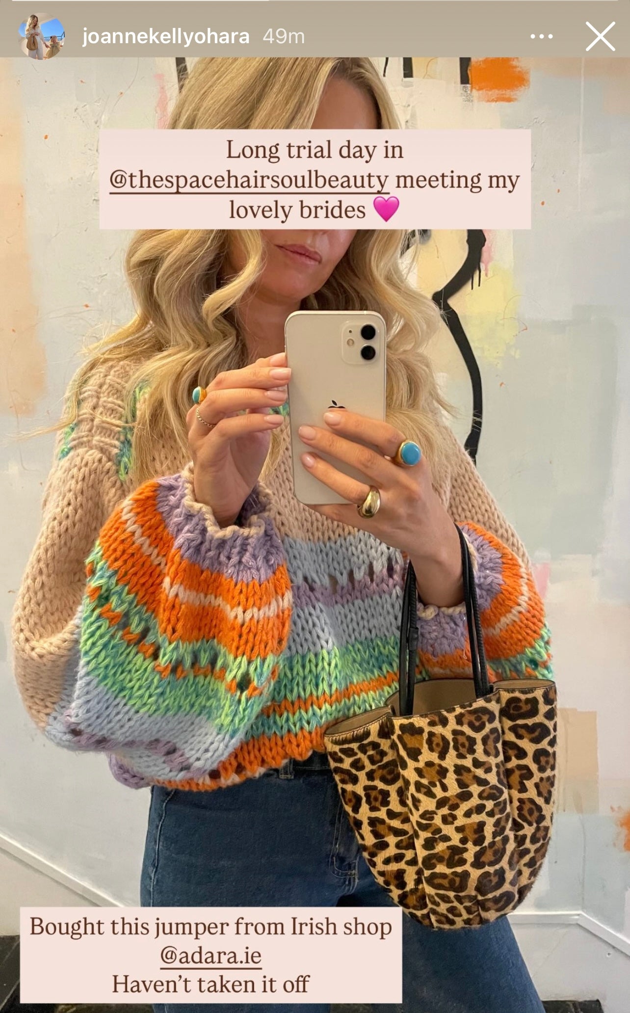 Maddie neon green and taupe jumper