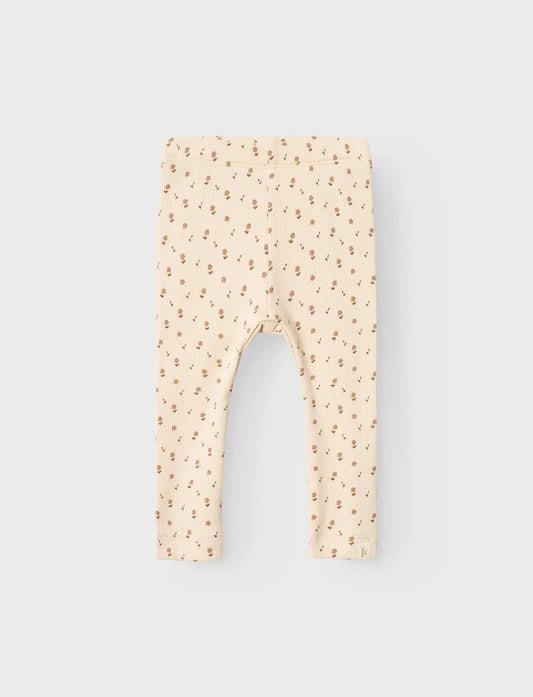LIL' ATELIER floral beige leggings