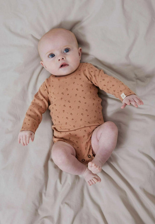 LIL' ATELIER floral pink LONG SLEEVED ROMPER