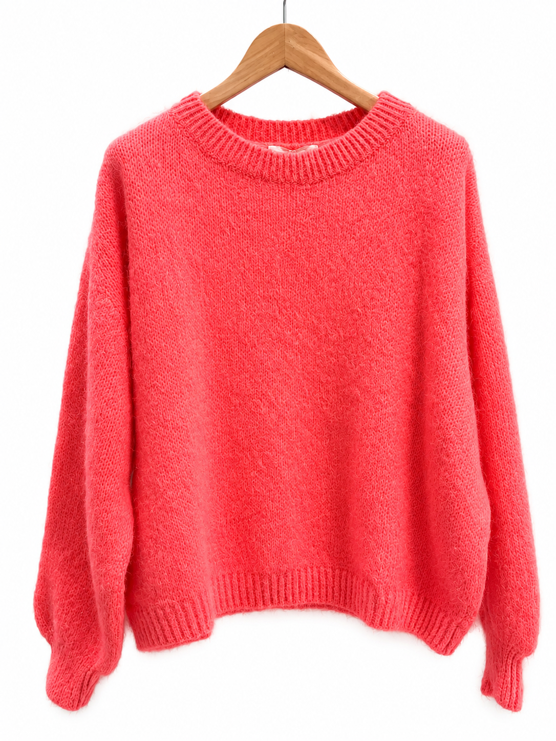 Megan 20% mohair neon coral jumper
