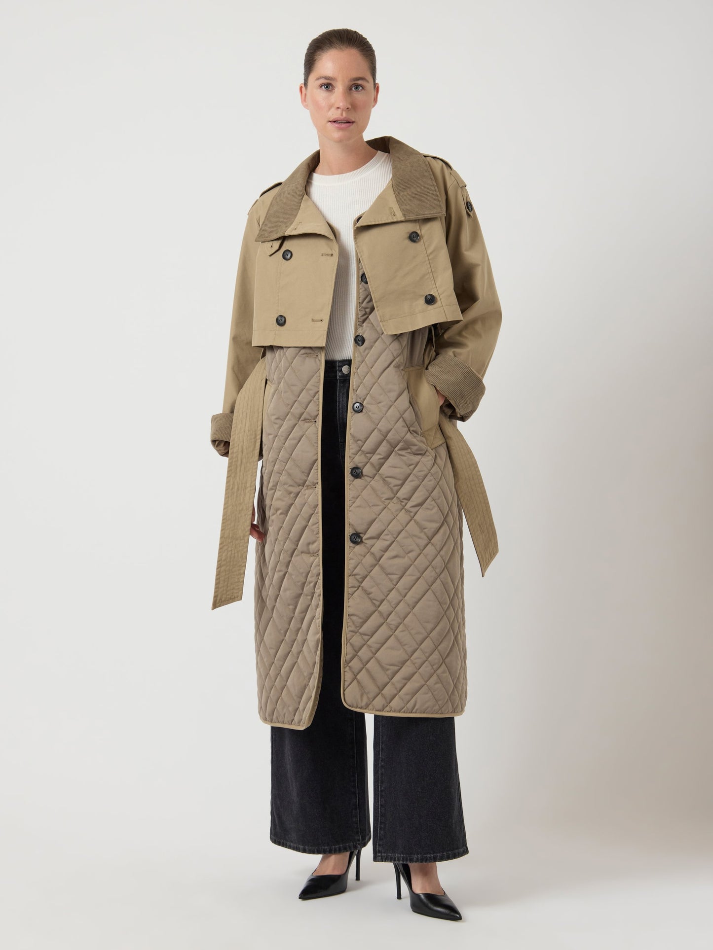 YASPRIXO COAT - Classic 2 piece coat - sepia tint