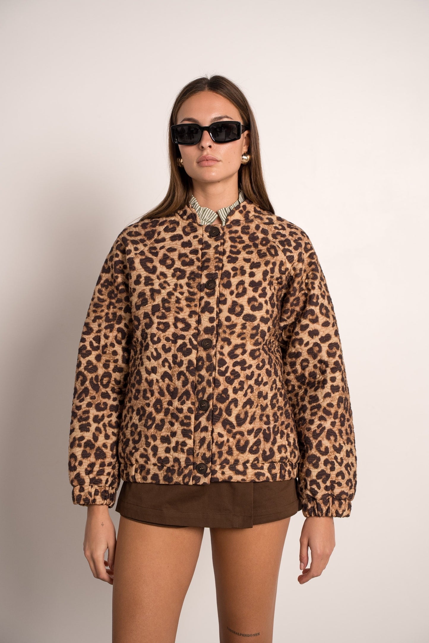 Sara leopard bomber jacket
