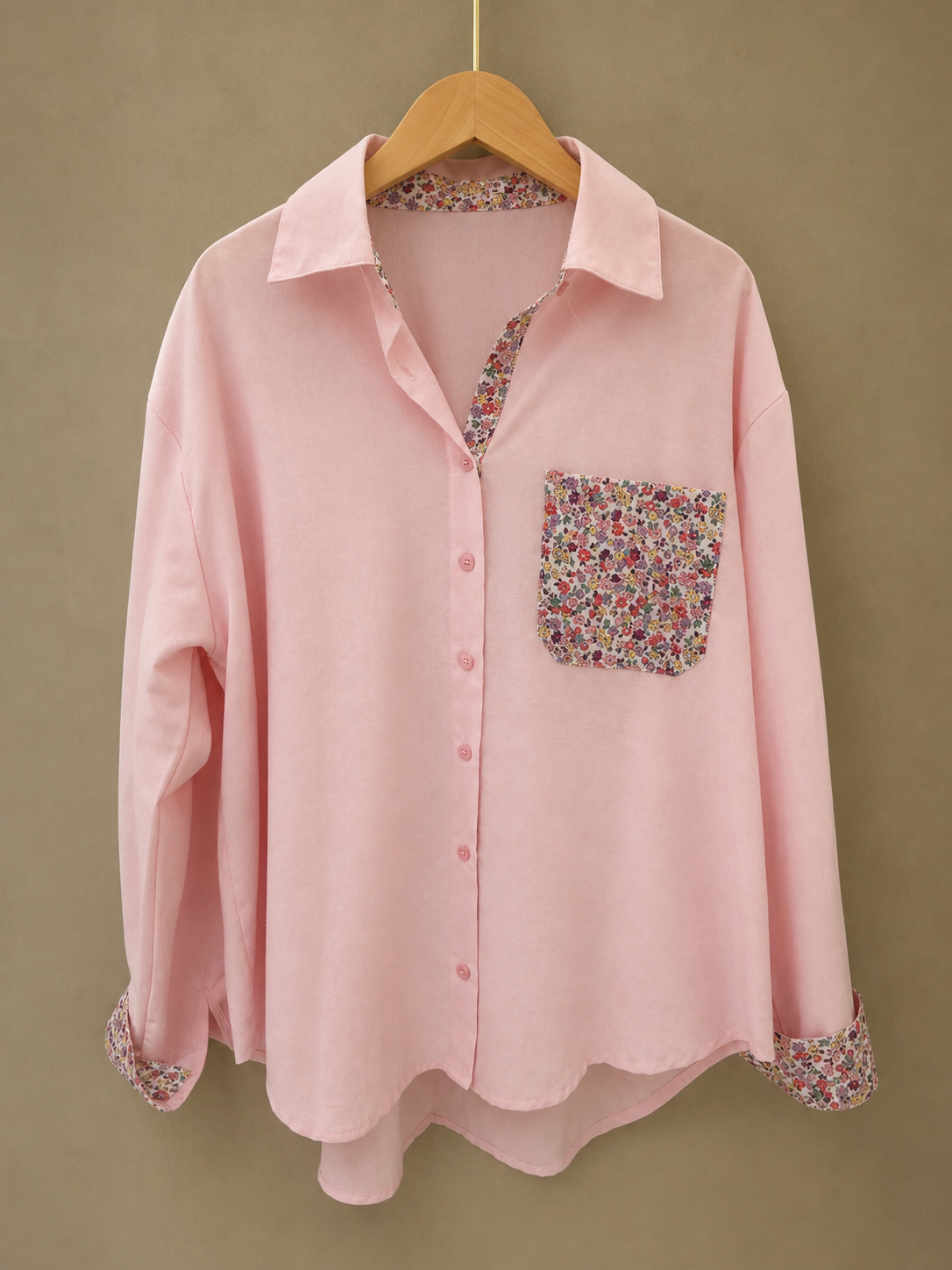 Francis pink floral shirt