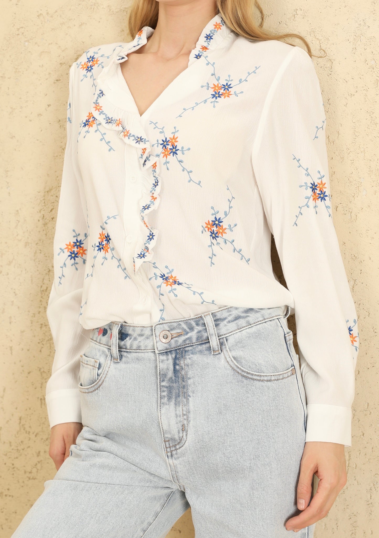 Maggie floral scalloped blouse