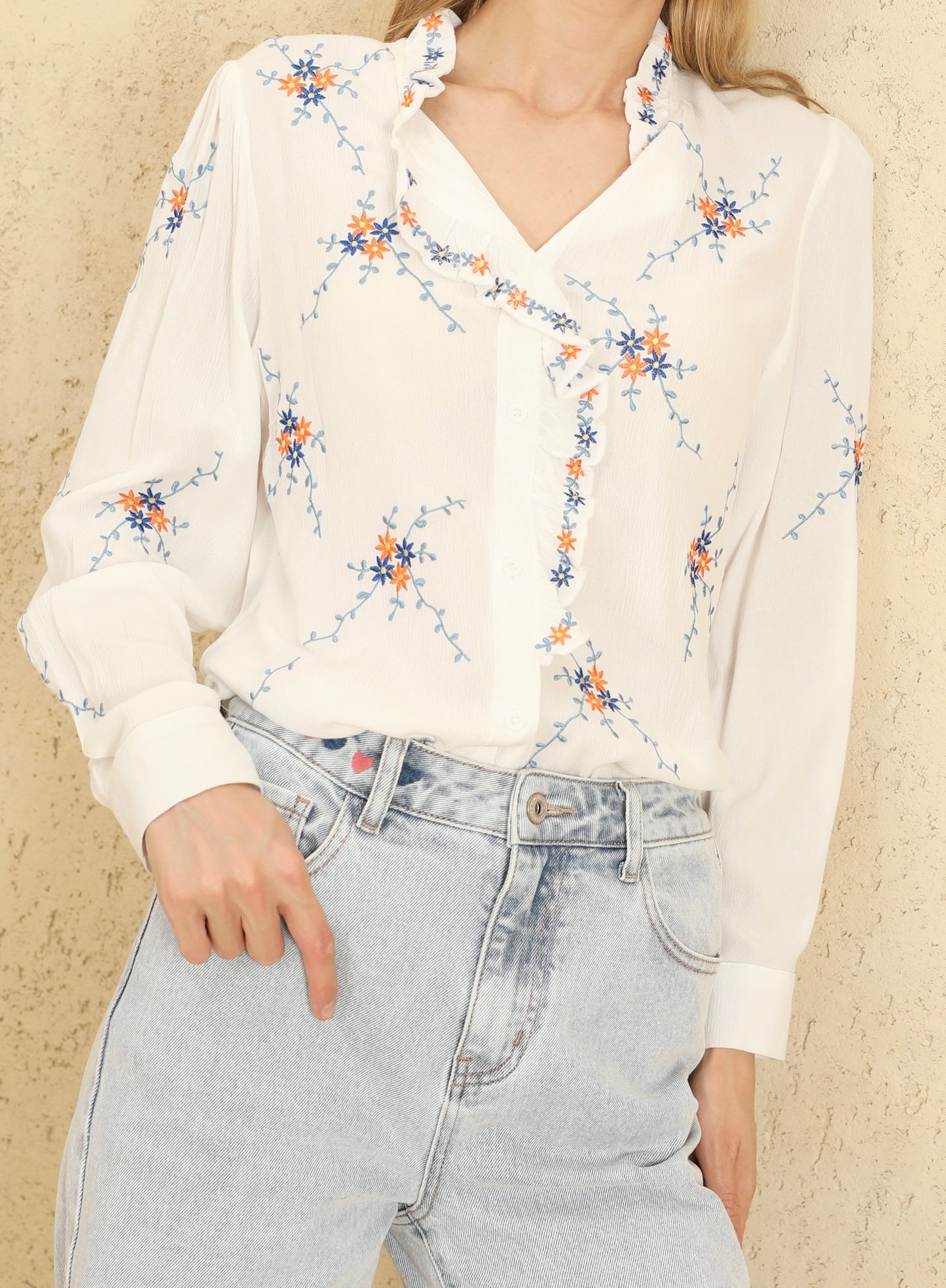 Maggie floral scalloped blouse