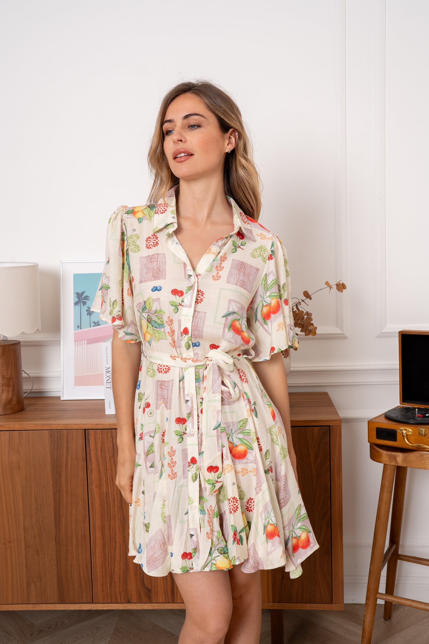 Amalfi summer fruits mini dress