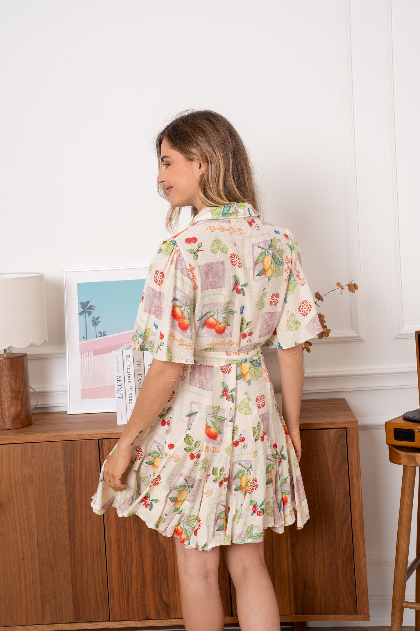 Amalfi summer fruits mini dress