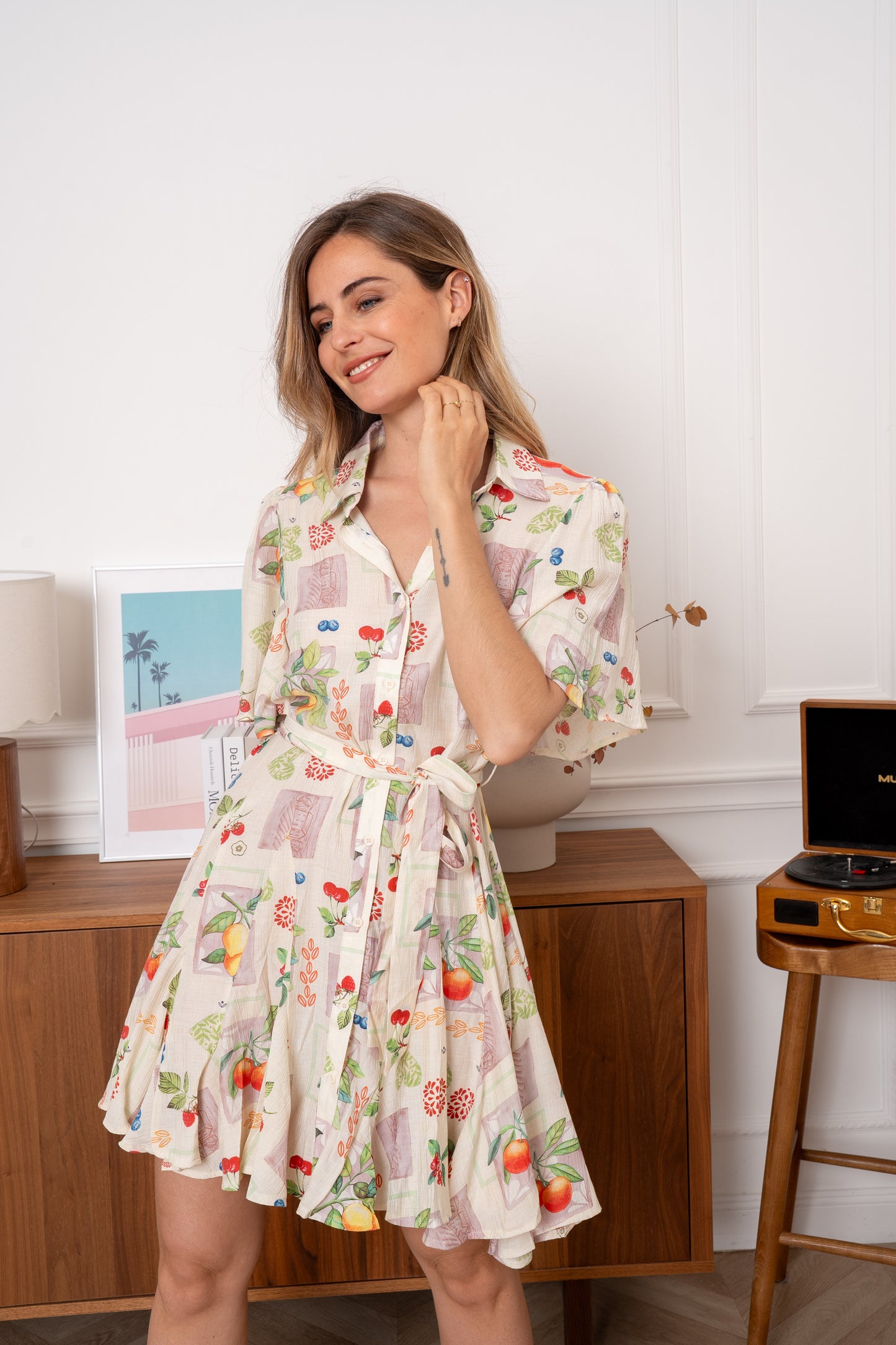 Amalfi summer fruits mini dress