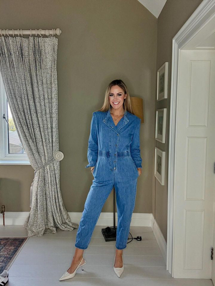 Zoe washed blue jumpsuit