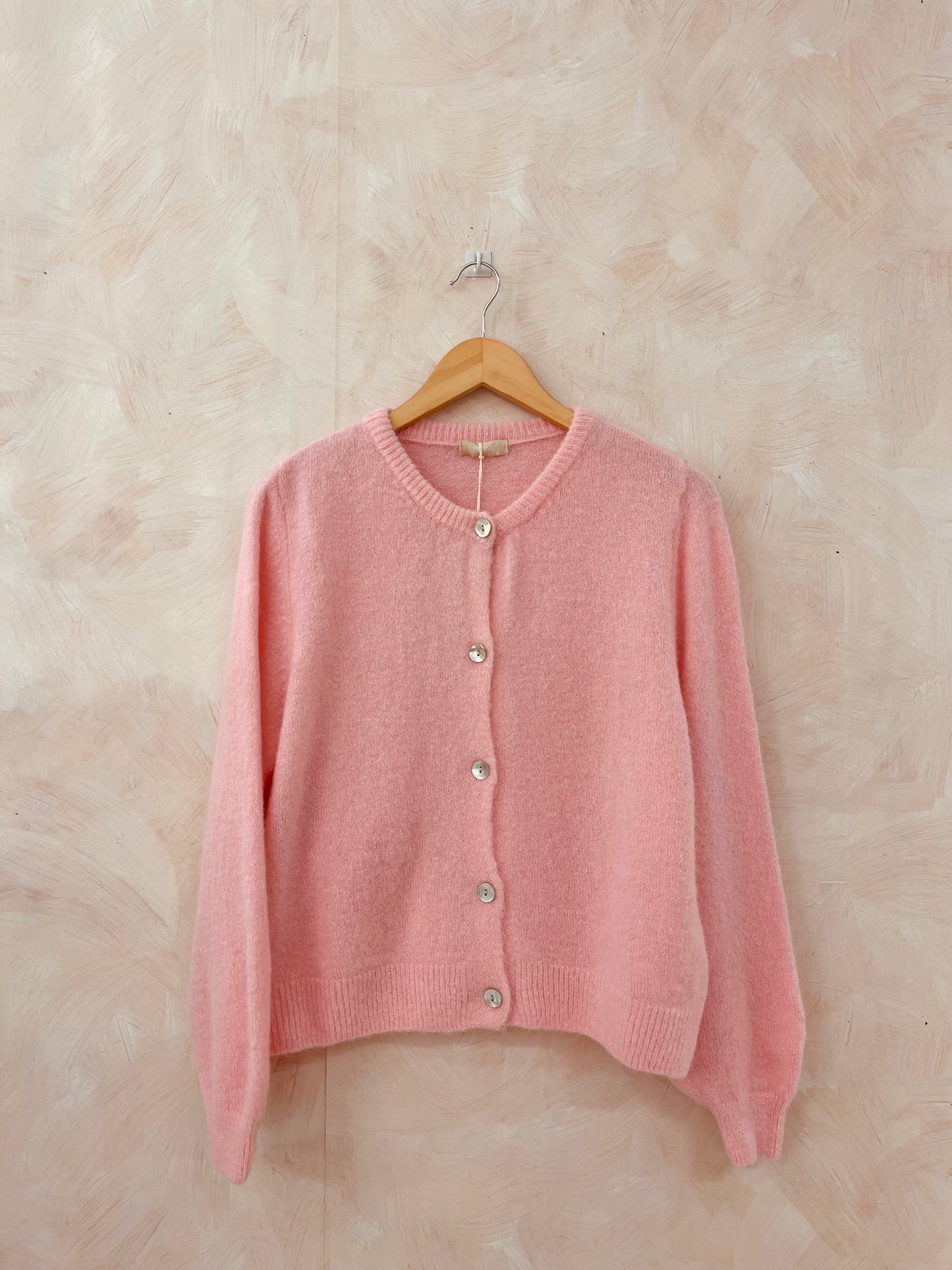 Isla baby pink alpaca soft cardigan