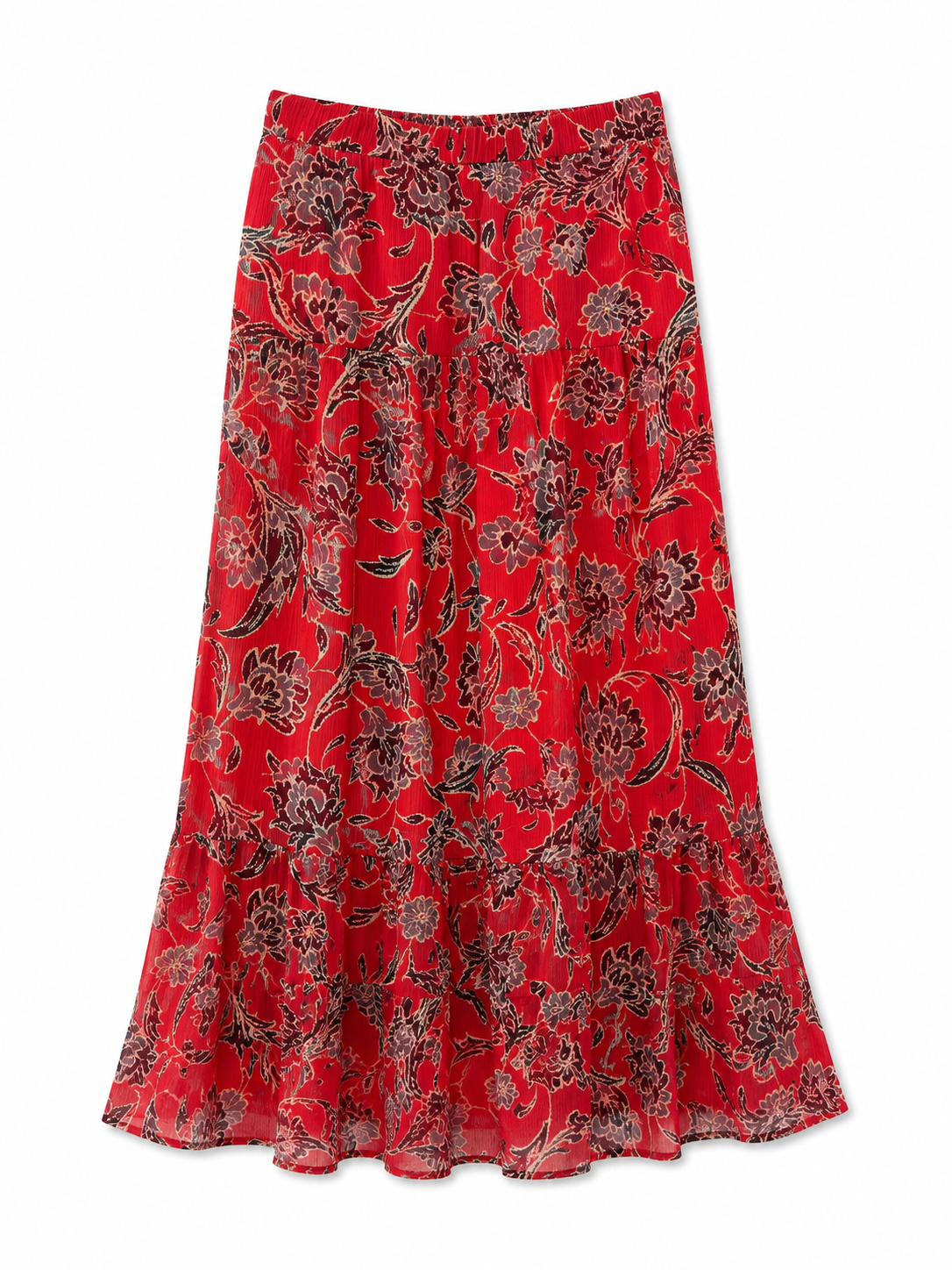 Charleen red boho skirt