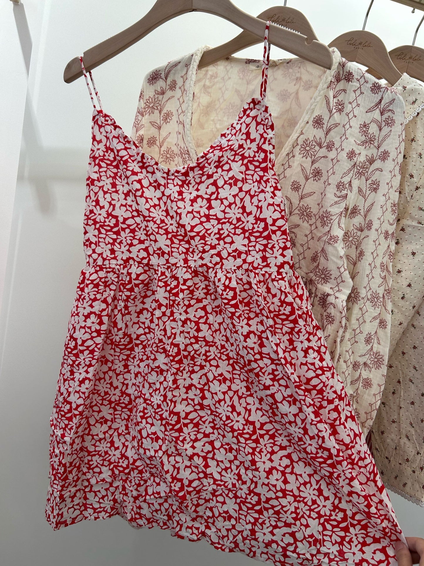 Sue red floral ditsy dress