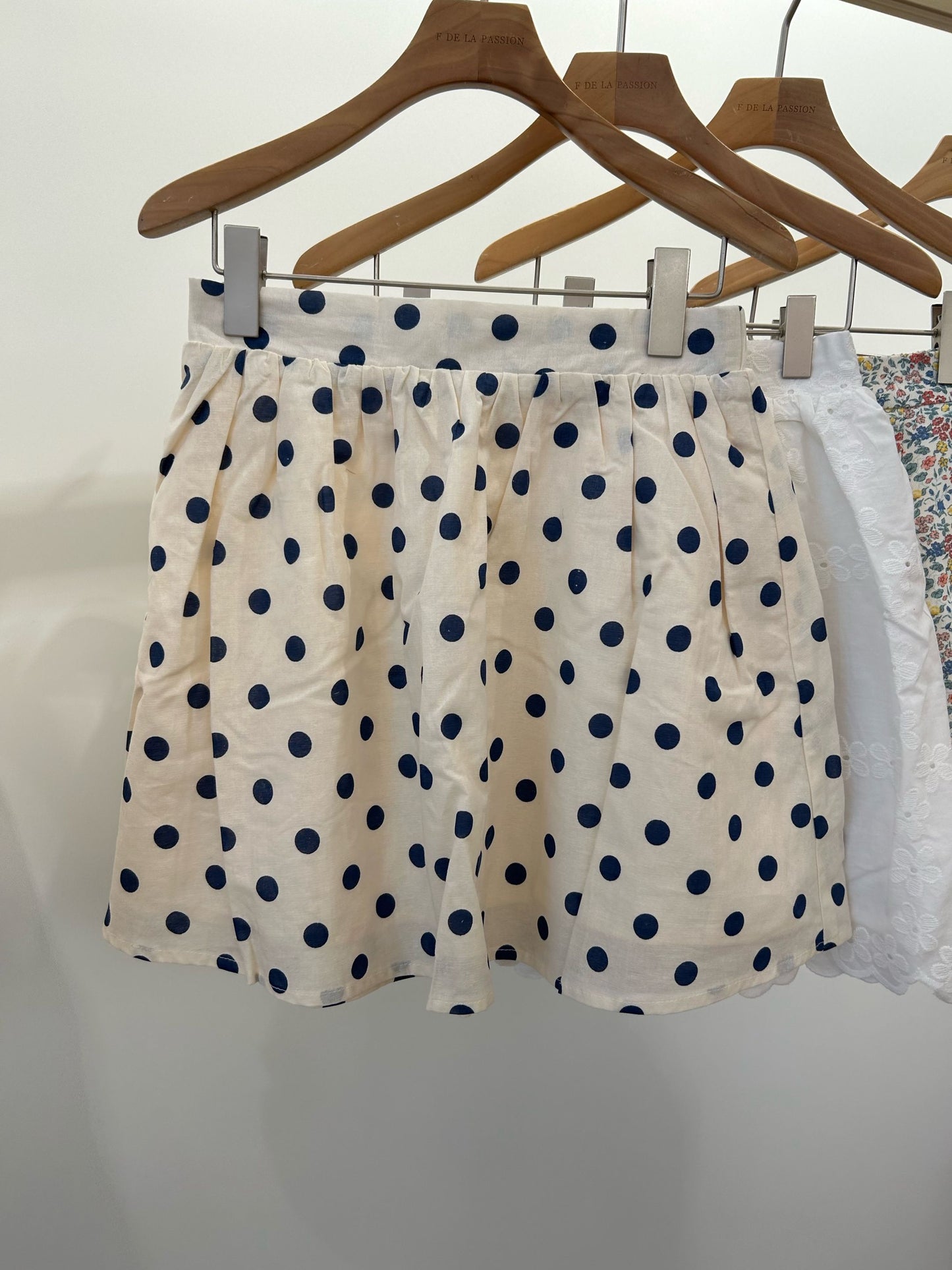 Paula short polka dot skirt