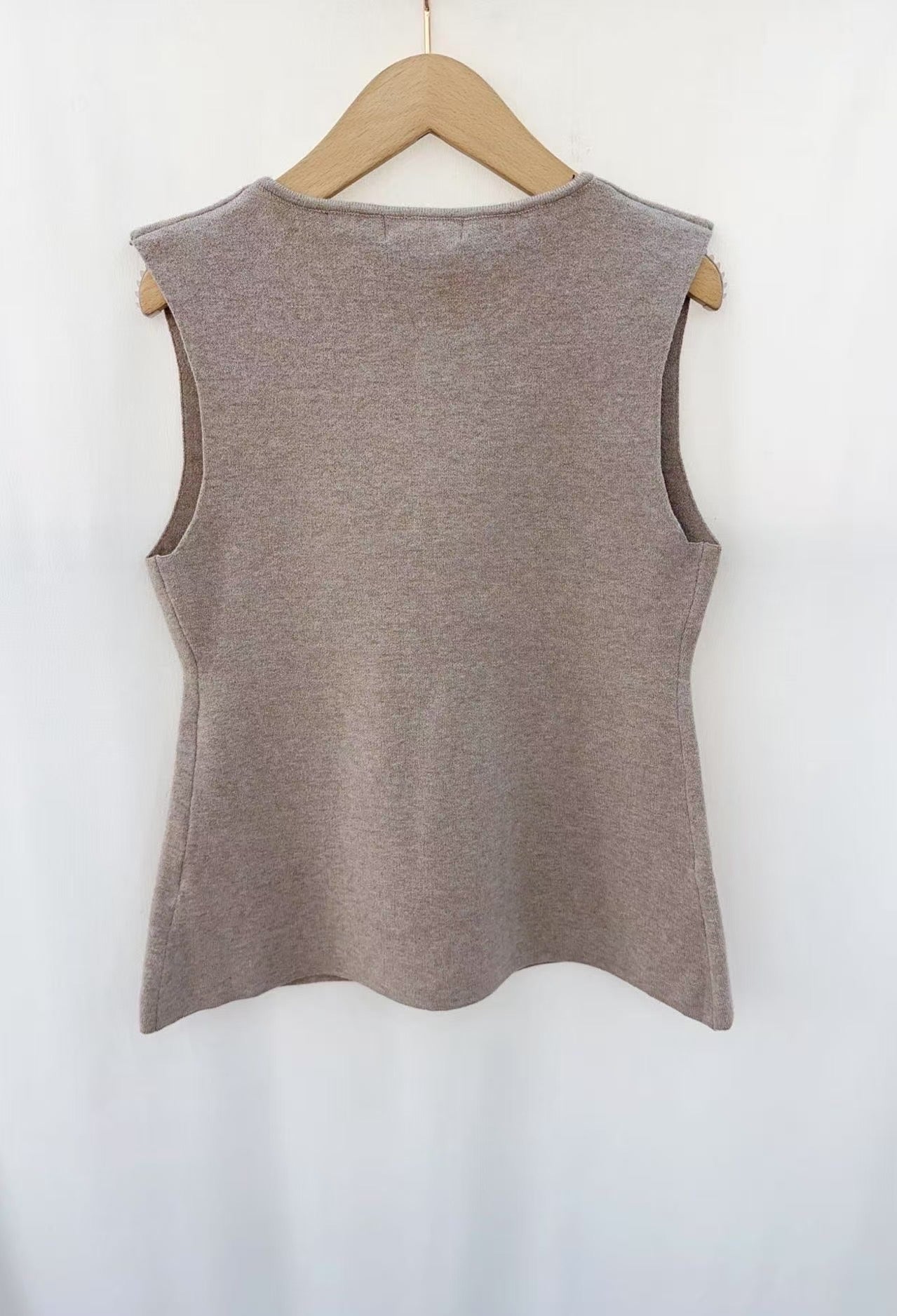 Ada taupe waistcoat sun gold buttons