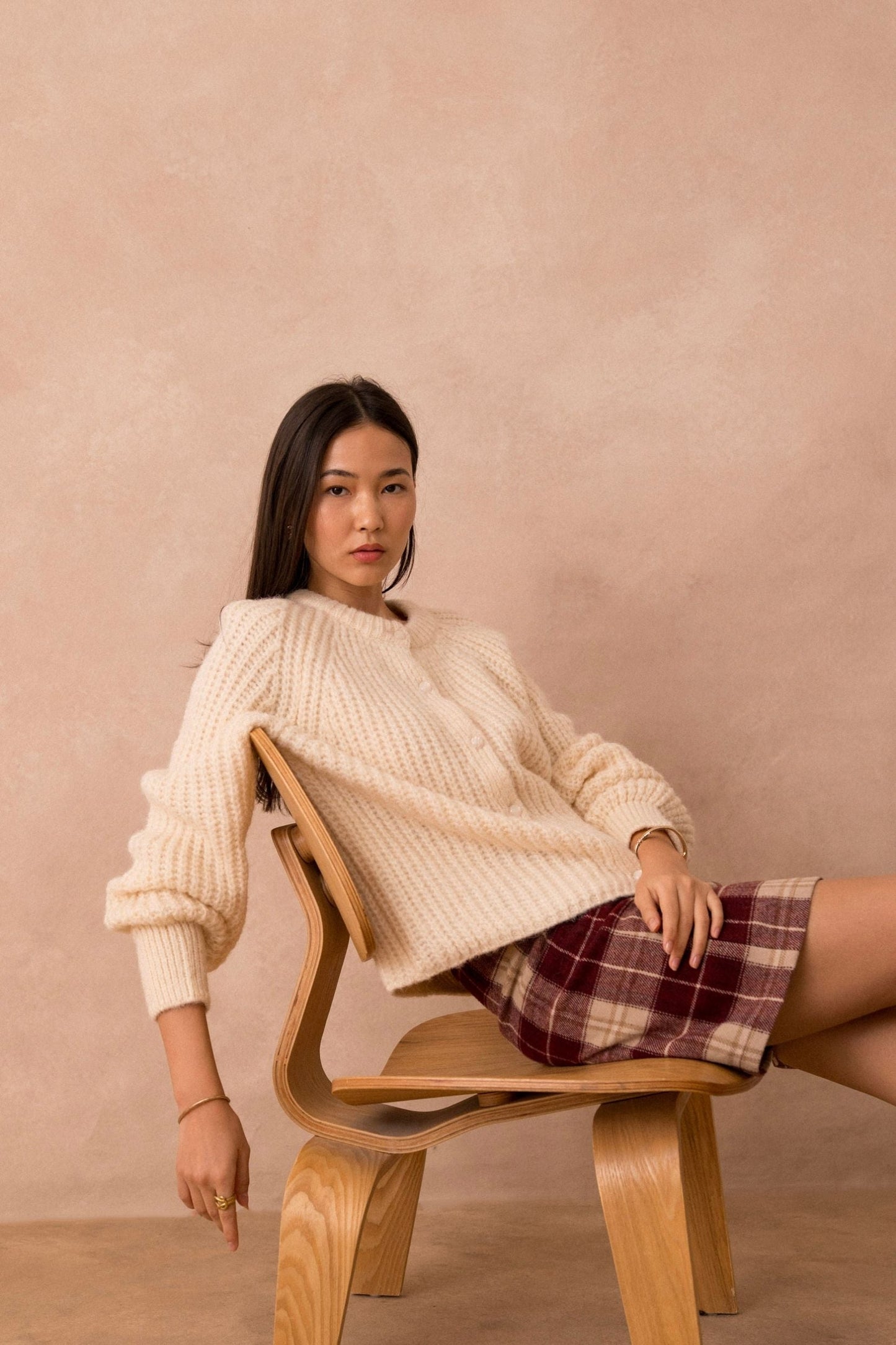 Lilli ecru chunky cardigan