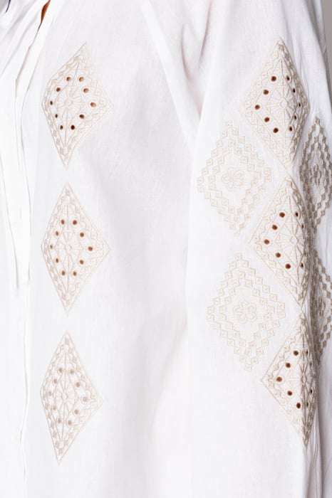 Harper chevron embroidered cotton blouse