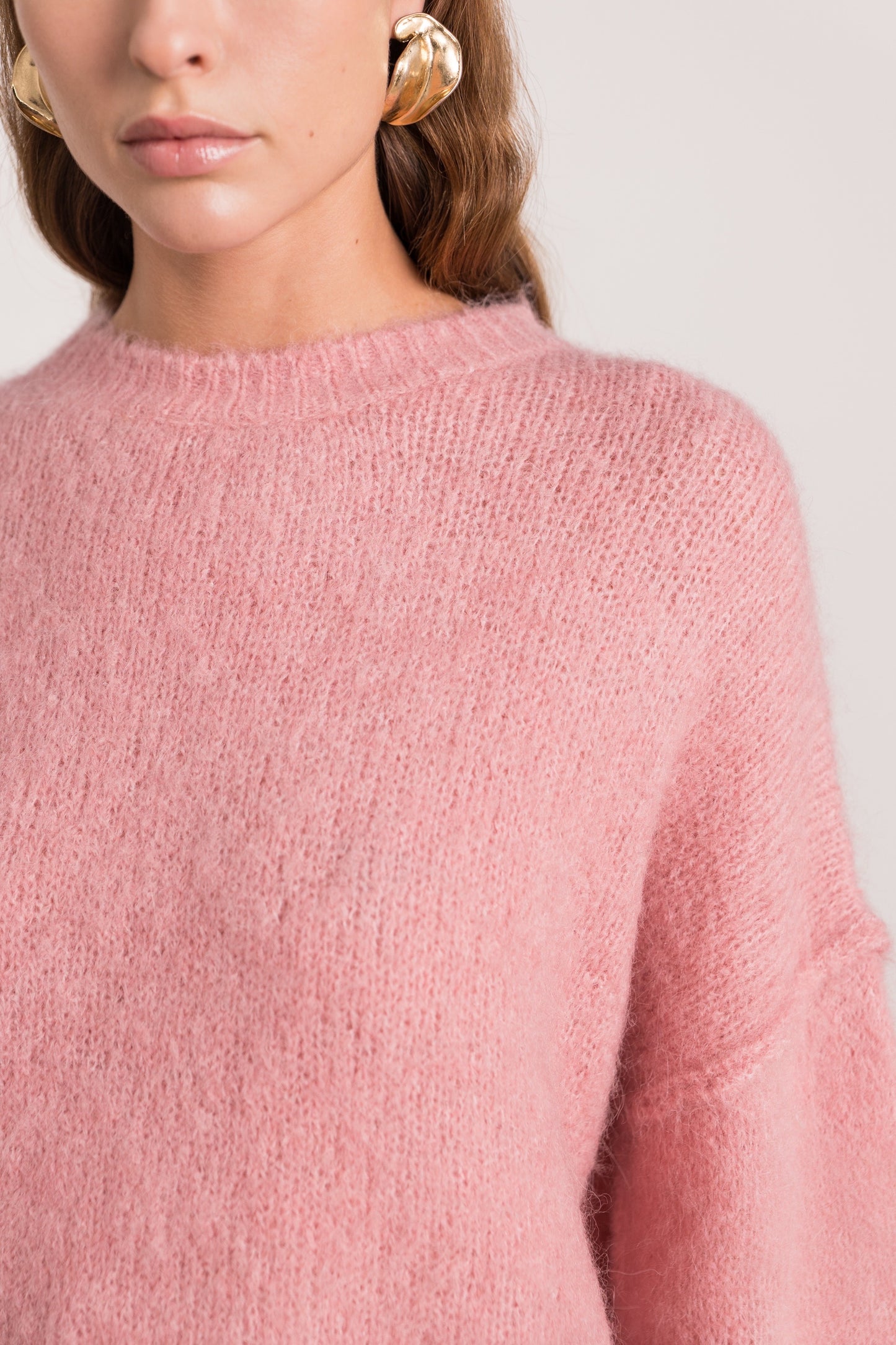 Freya pink fluffy slouchy jumper