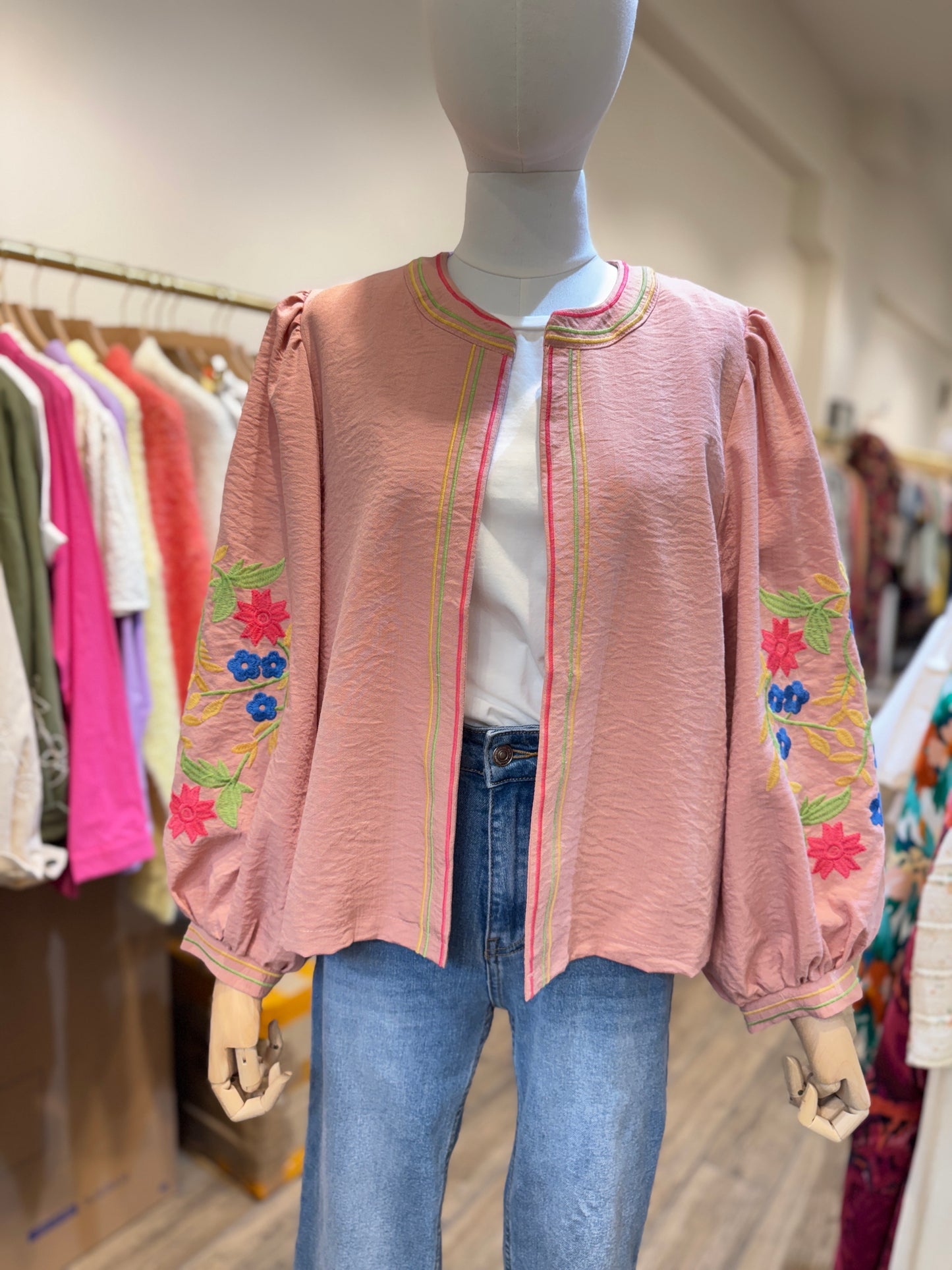 Cecilia pink floral boho jacket
