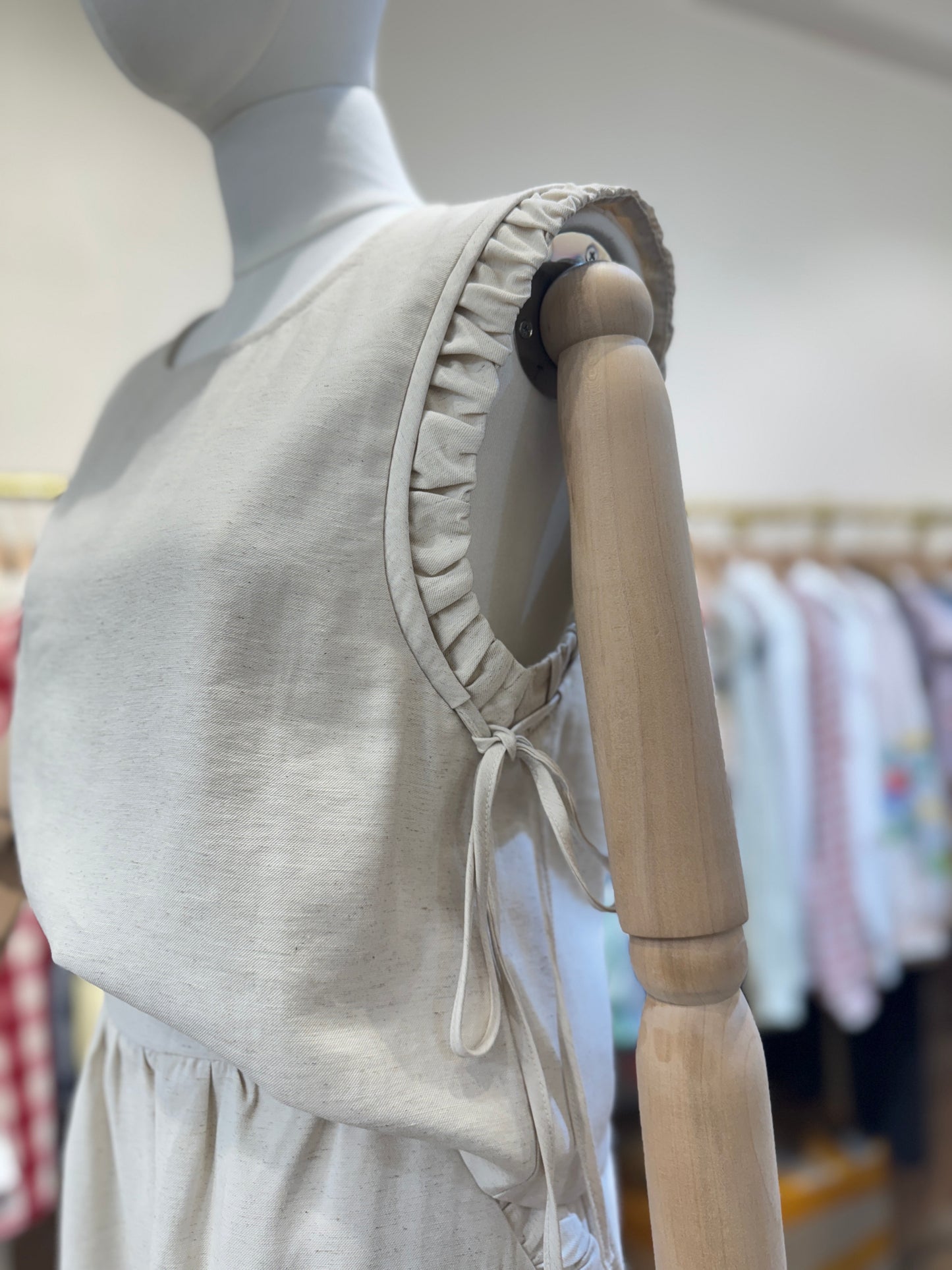 Moira linen top with side ties