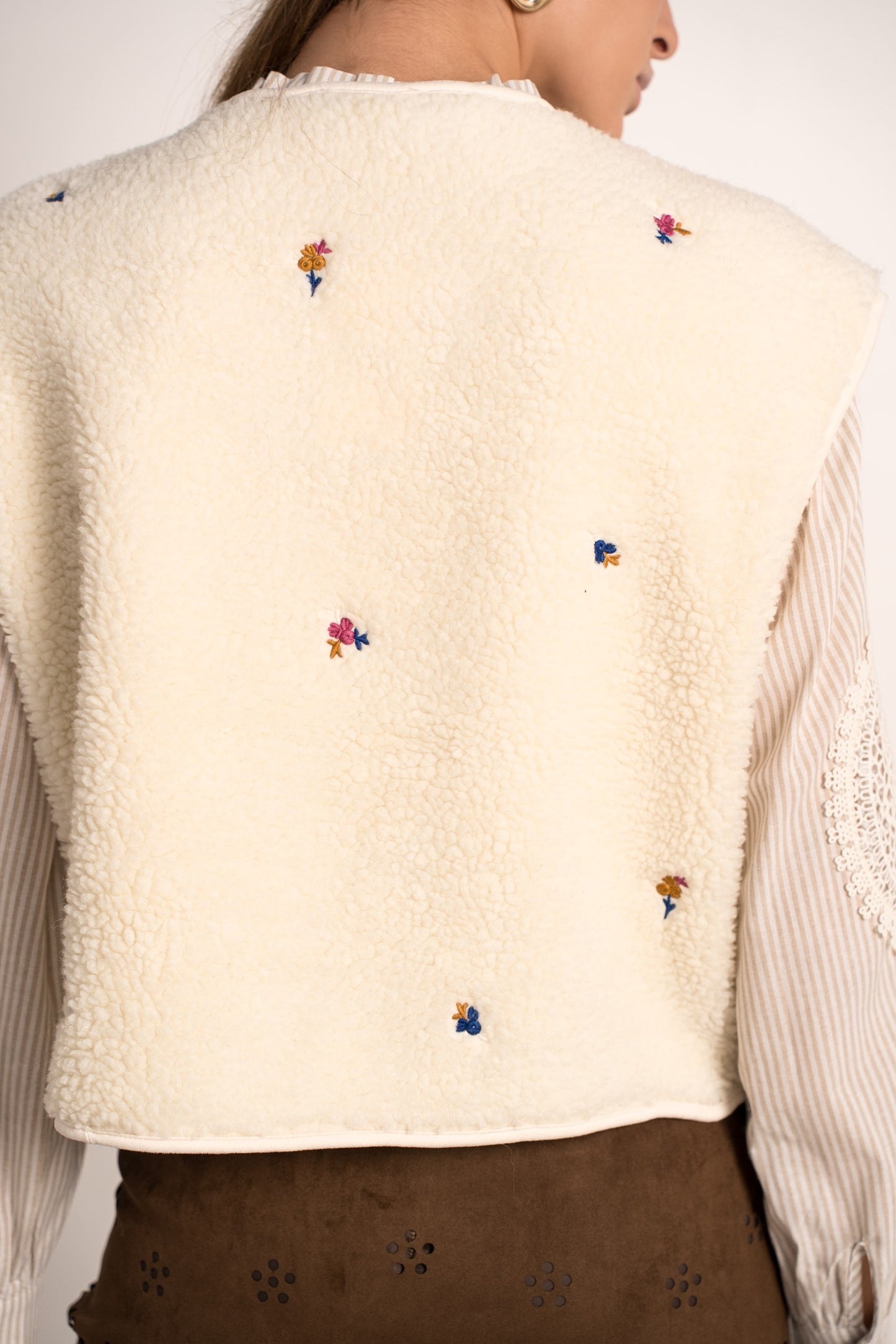 Sophie floral Borg teddy gilet