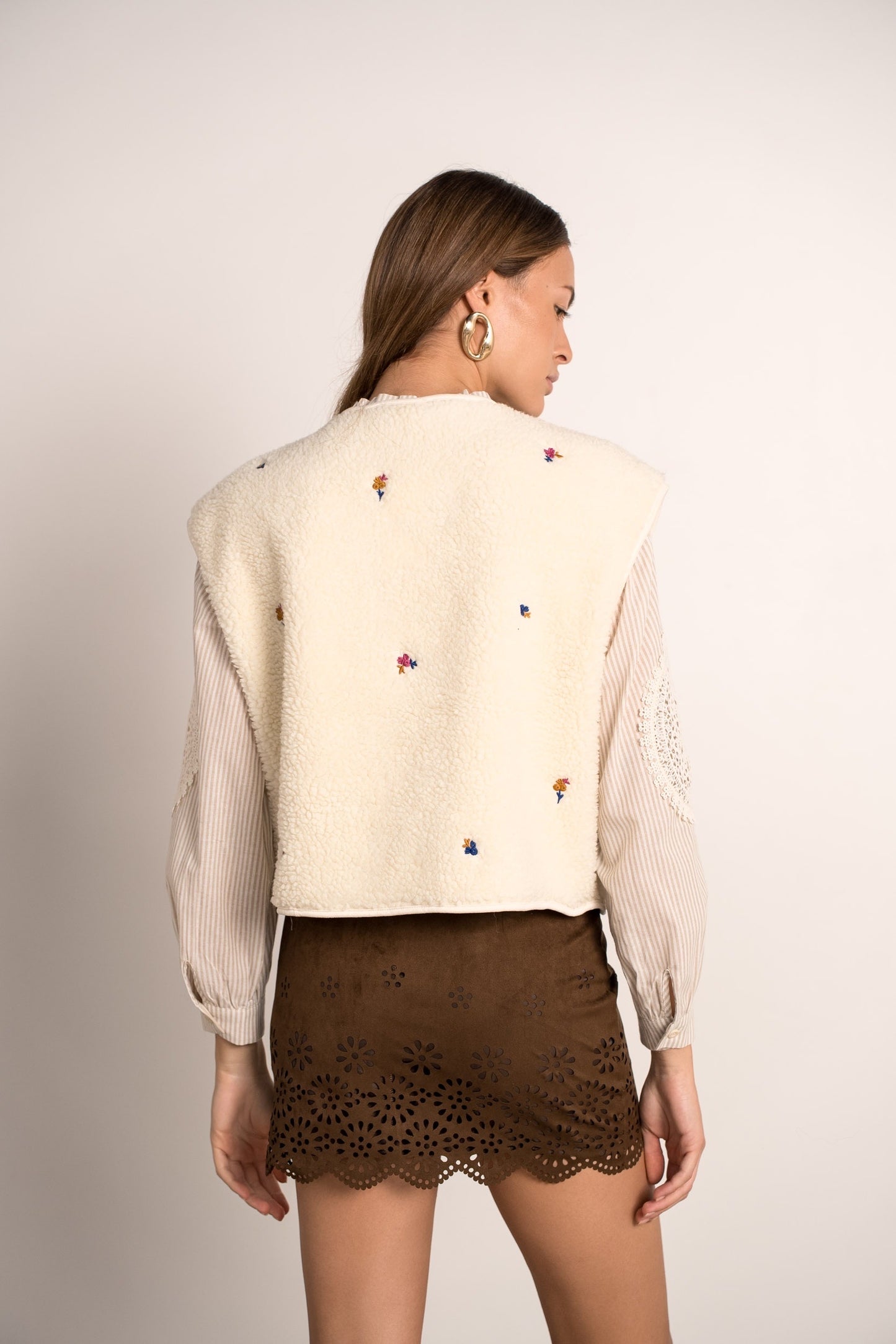 Sophie floral Borg teddy gilet