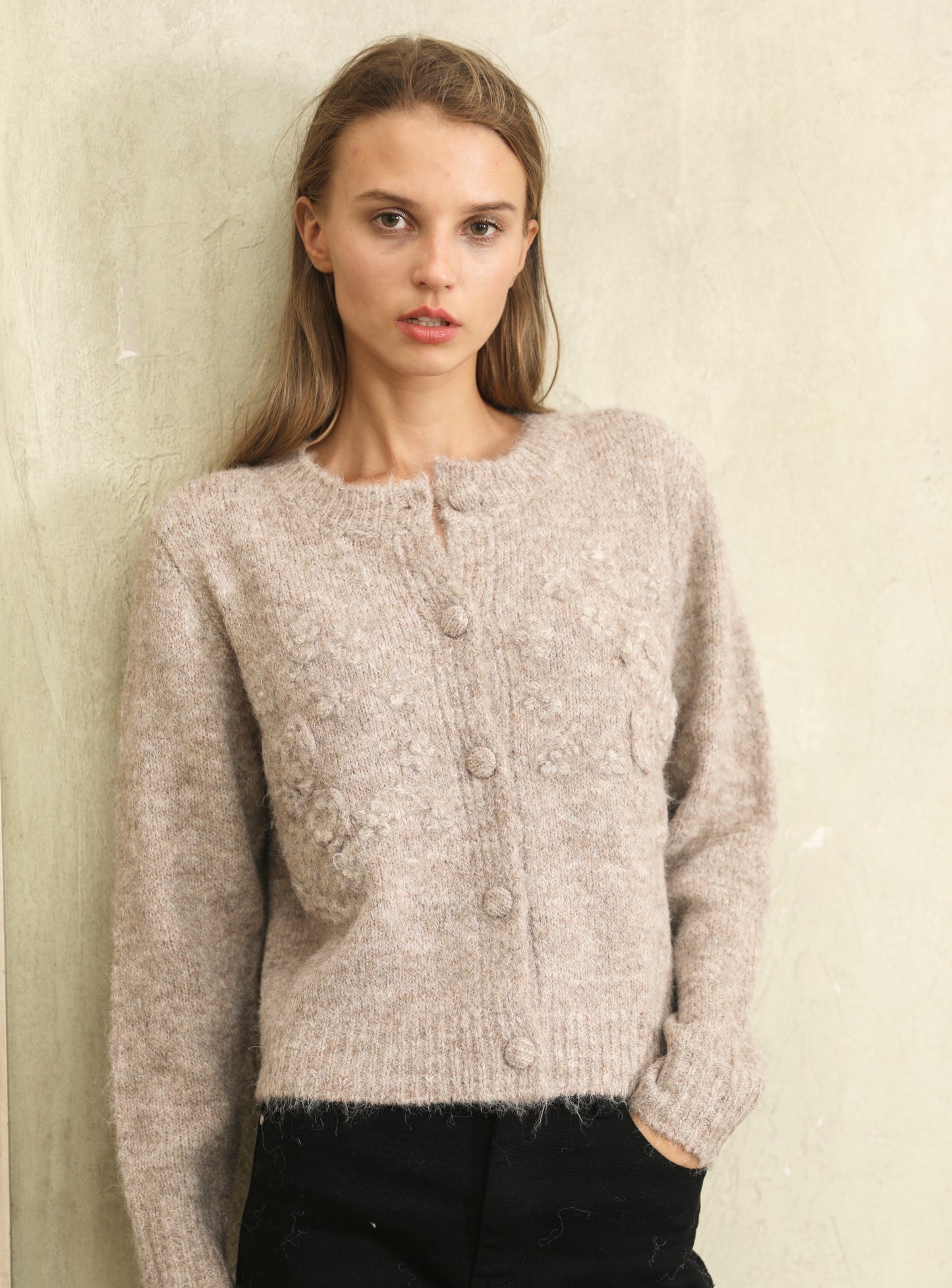 Laura mohair biscuit cropped cardigan