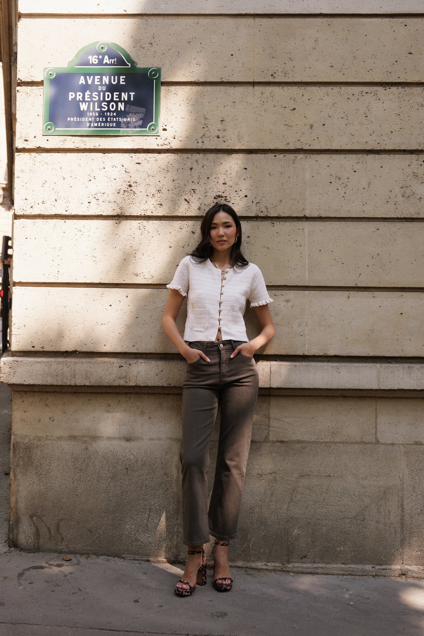 Sola straight leg high waist chocolate brown jeans