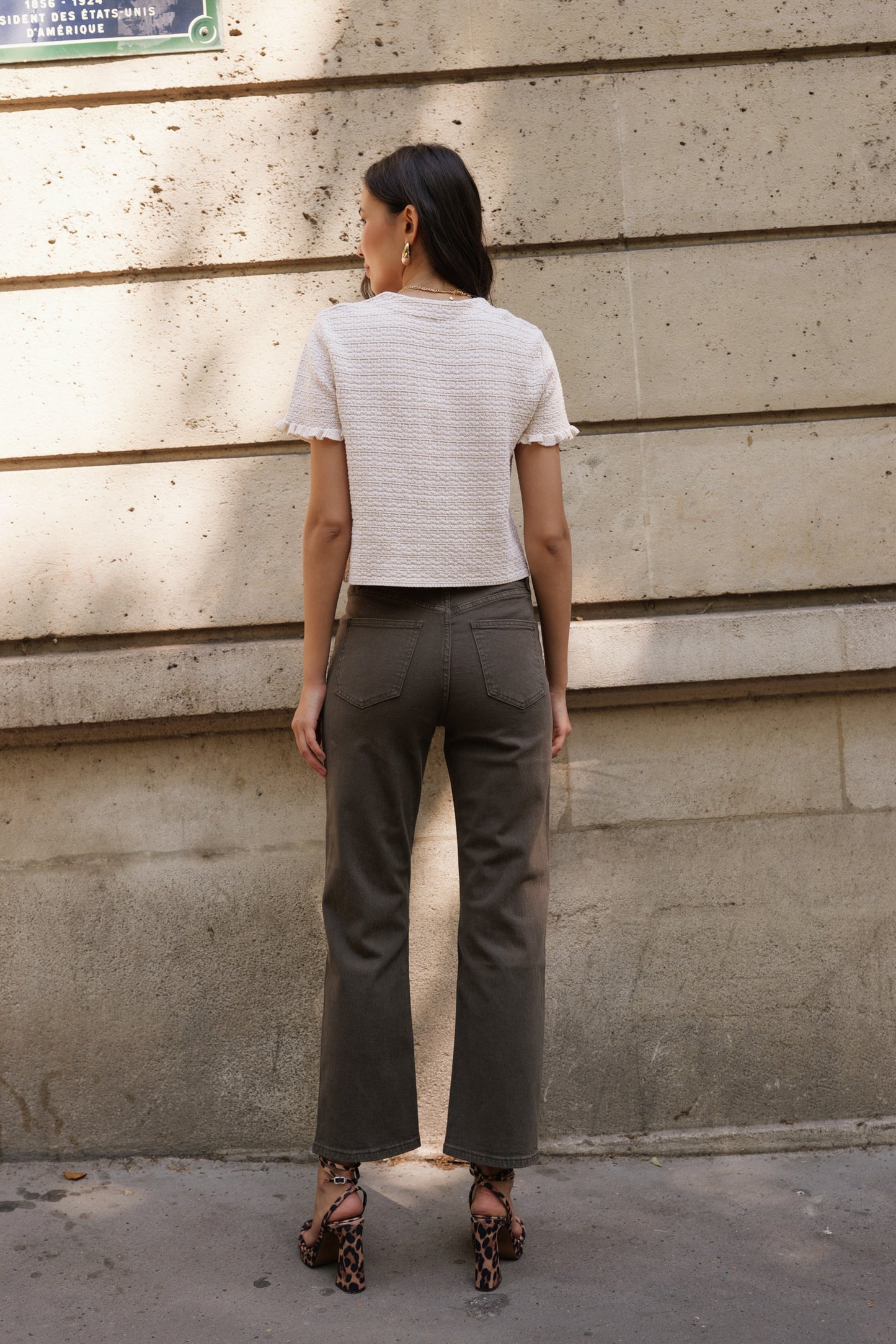 Sola straight leg high waist chocolate brown jeans